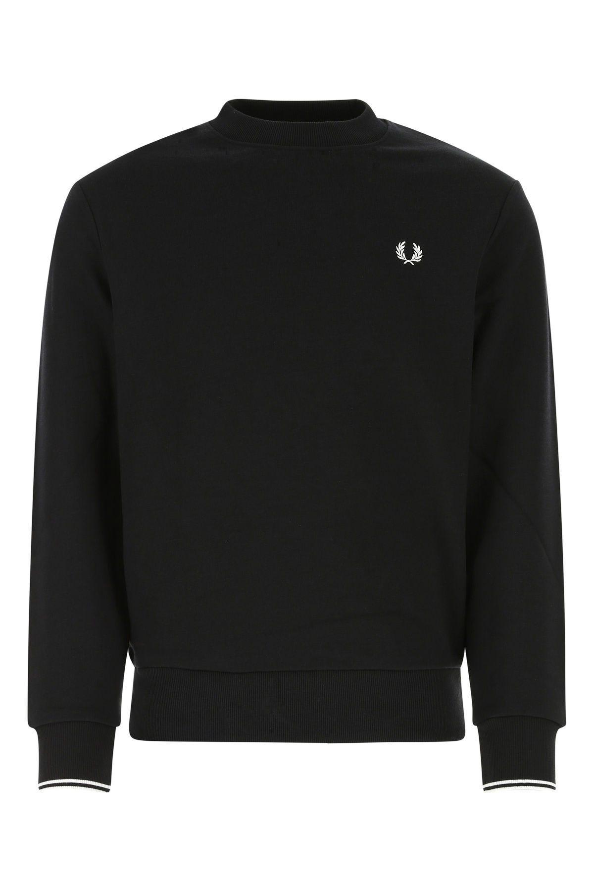 Black Cotton Blend Sweatshirt