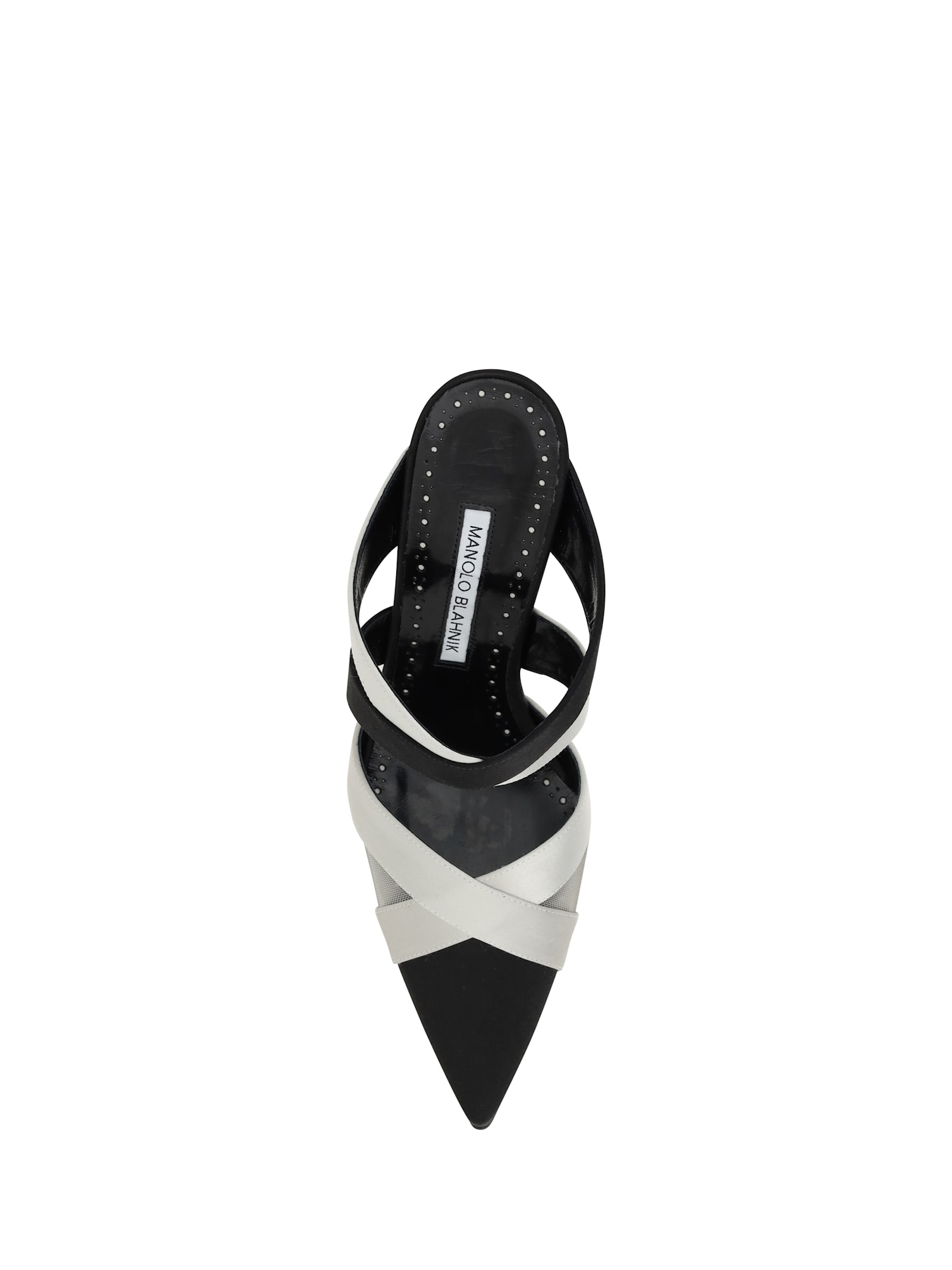 Manolo Blahnik Oyounak Pointed Toe Mules In Blck/mgry