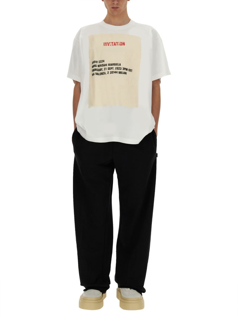 Shop Mm6 Maison Margiela Jersey T-shirt In White