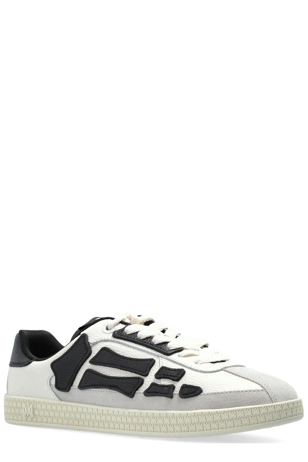 Amiri Pacific Bones Sneakers In White/black