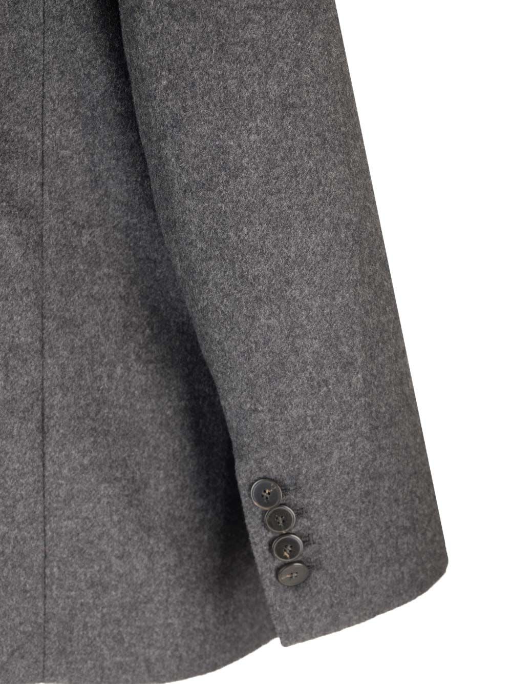 Shop Forte Forte Wool Cloth Jacket Contrasting Velvet Rever In Grey