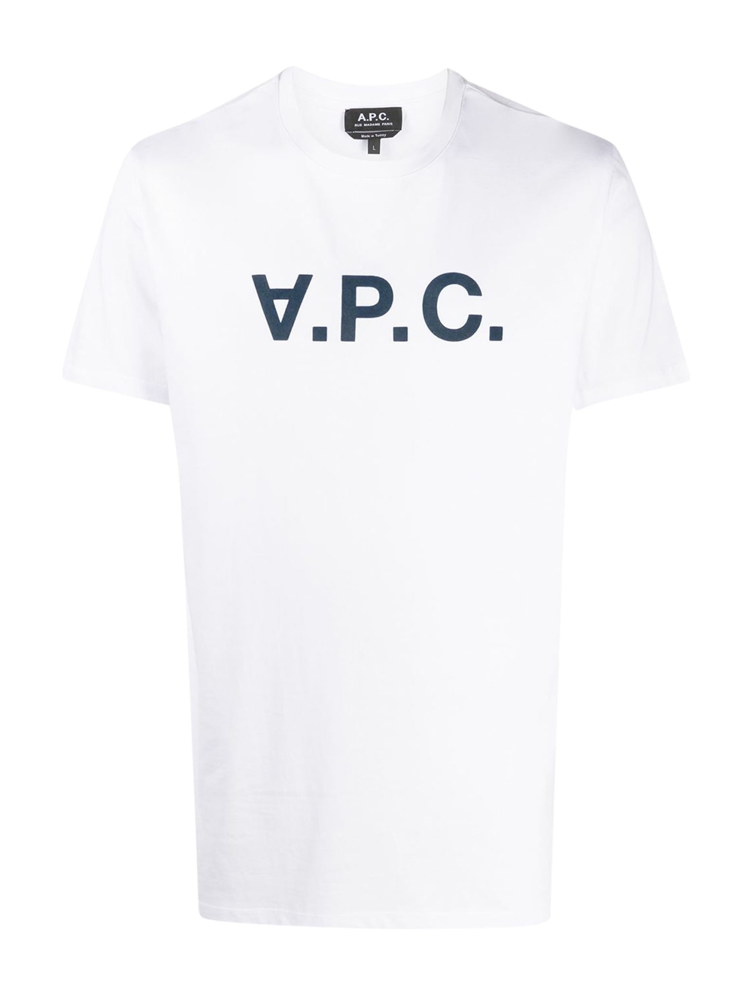 Shop Apc T-shirt Vpc Blanc H In Iak Dark Navy