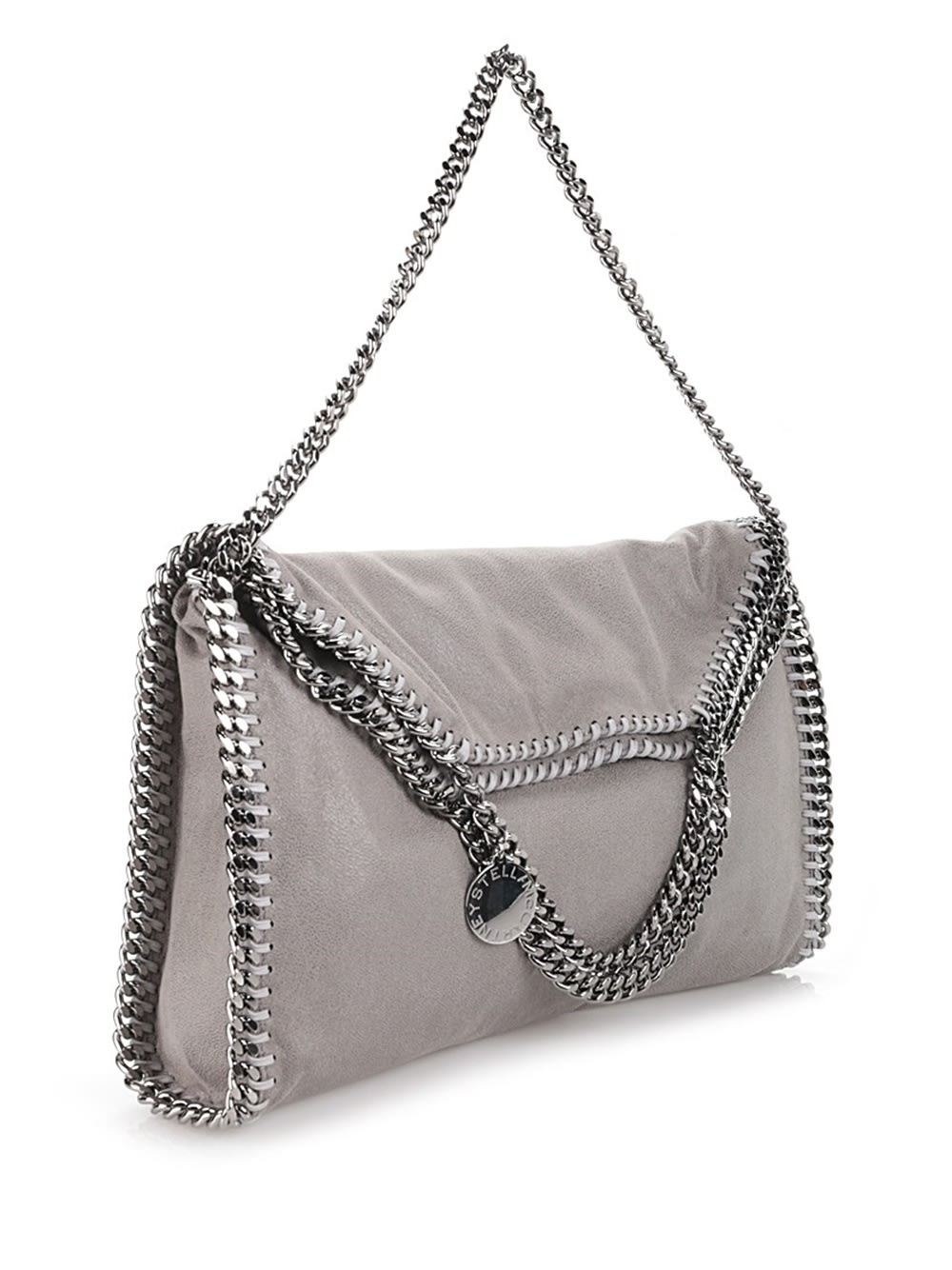 Stella Mccartney Falabella Fold Over Tote Handbag In Grey