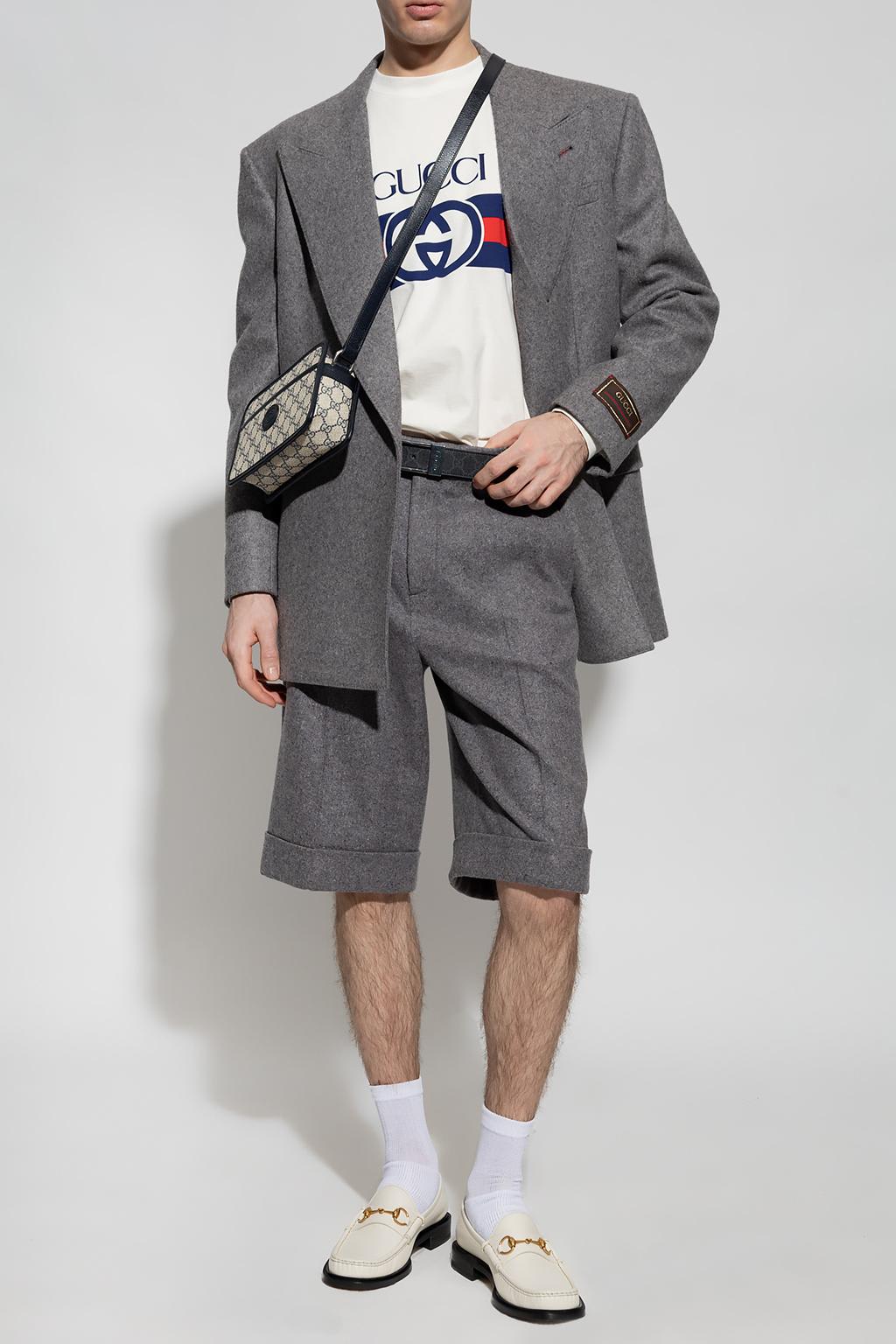 Gucci Tailored Cashmere-wool Shorts In Grey