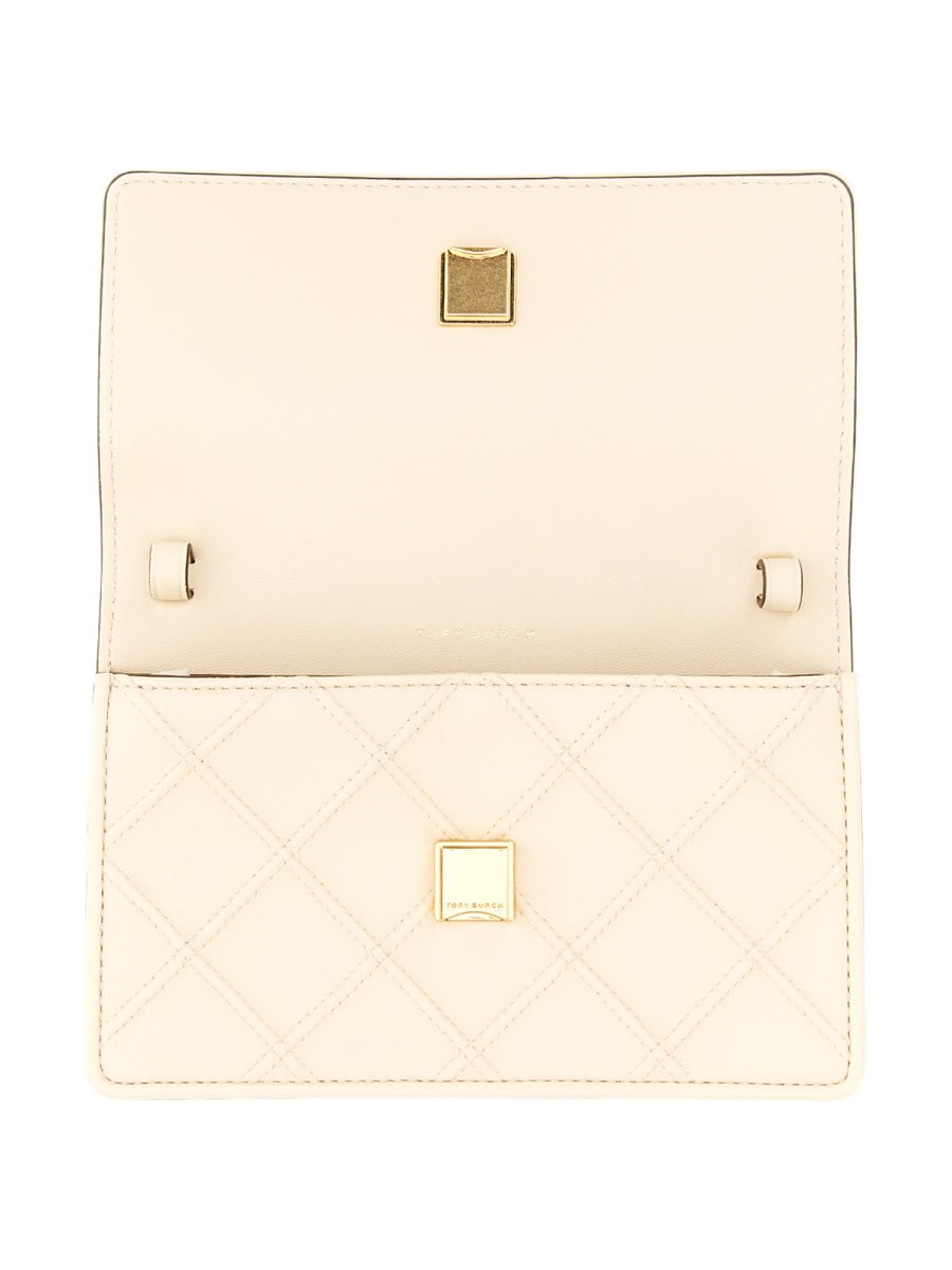 Shop Tory Burch Fleming Wallet In Beige