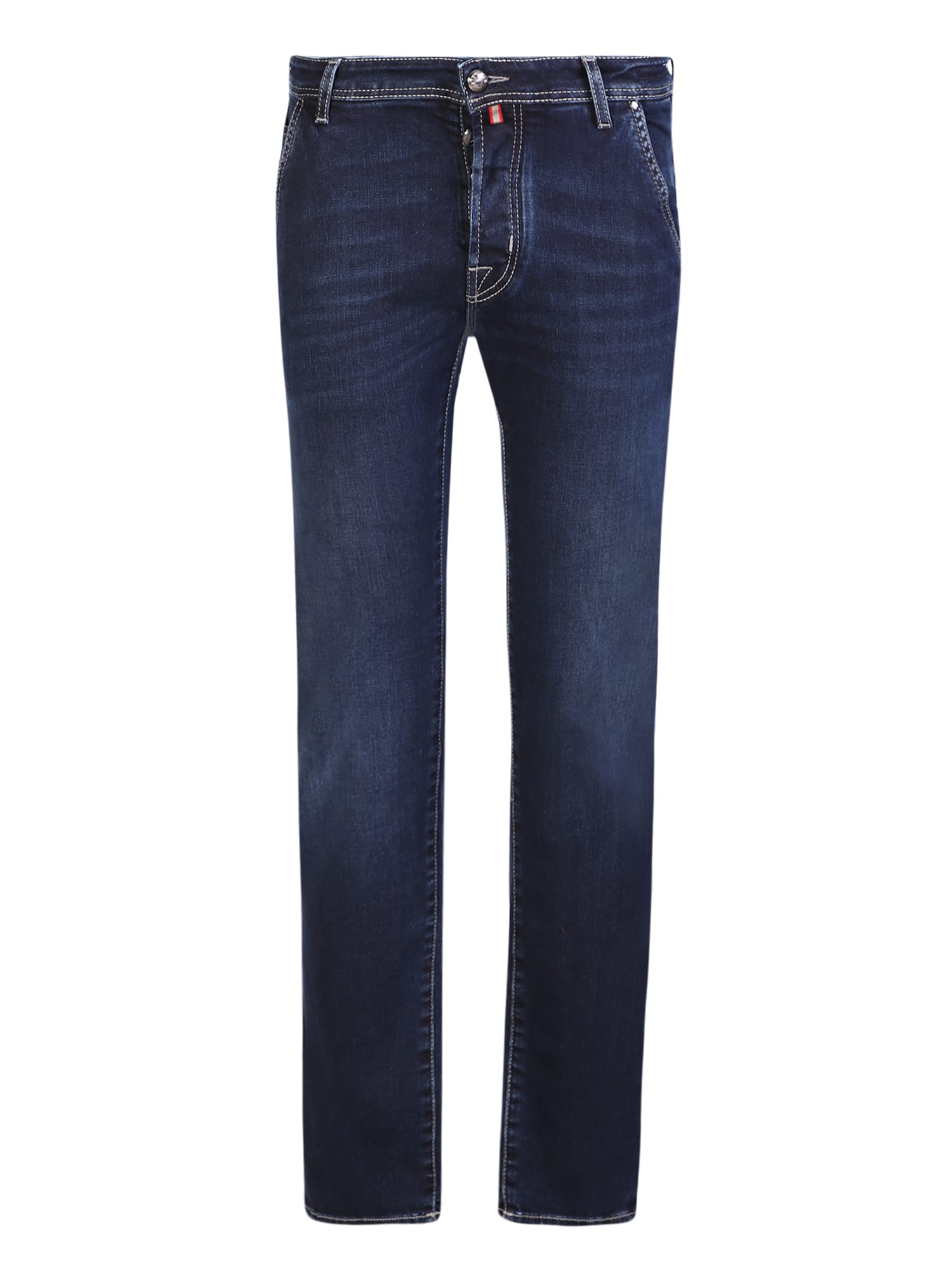 Shop Jacob Cohen Dark Denim Slim Fit Jeans In Blue