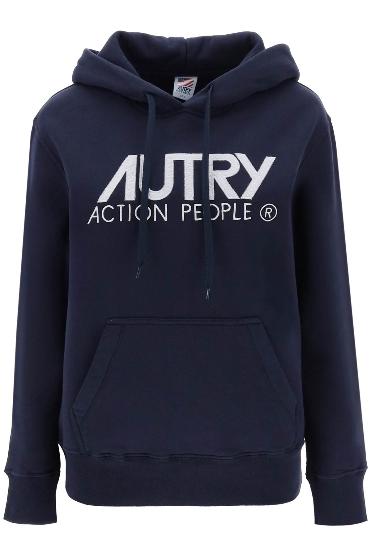 Shop Autry Icon Hoodie With Logo Embroidery In Blue (blue)