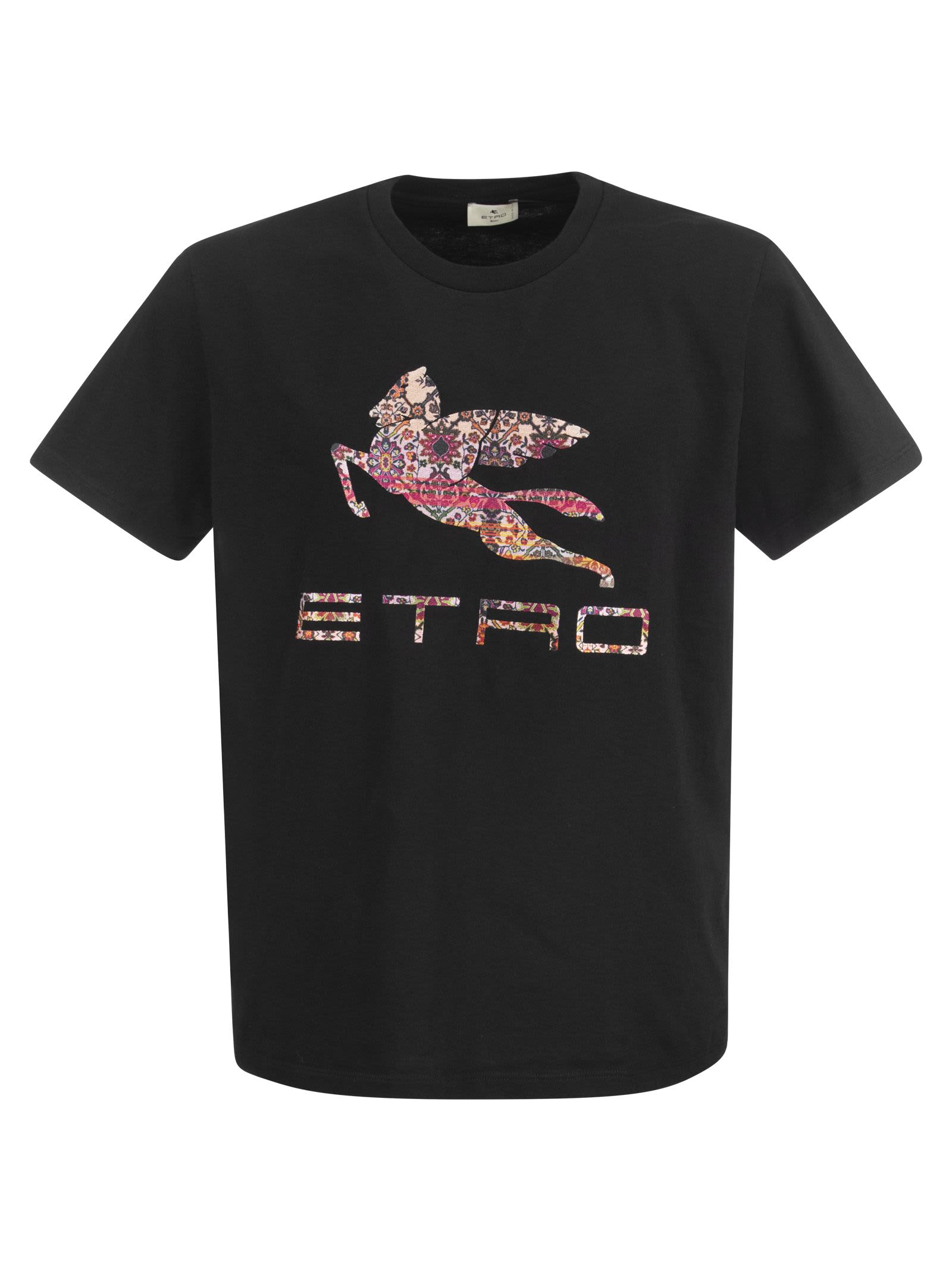 Etro T-shirt With Logo And Pegasus