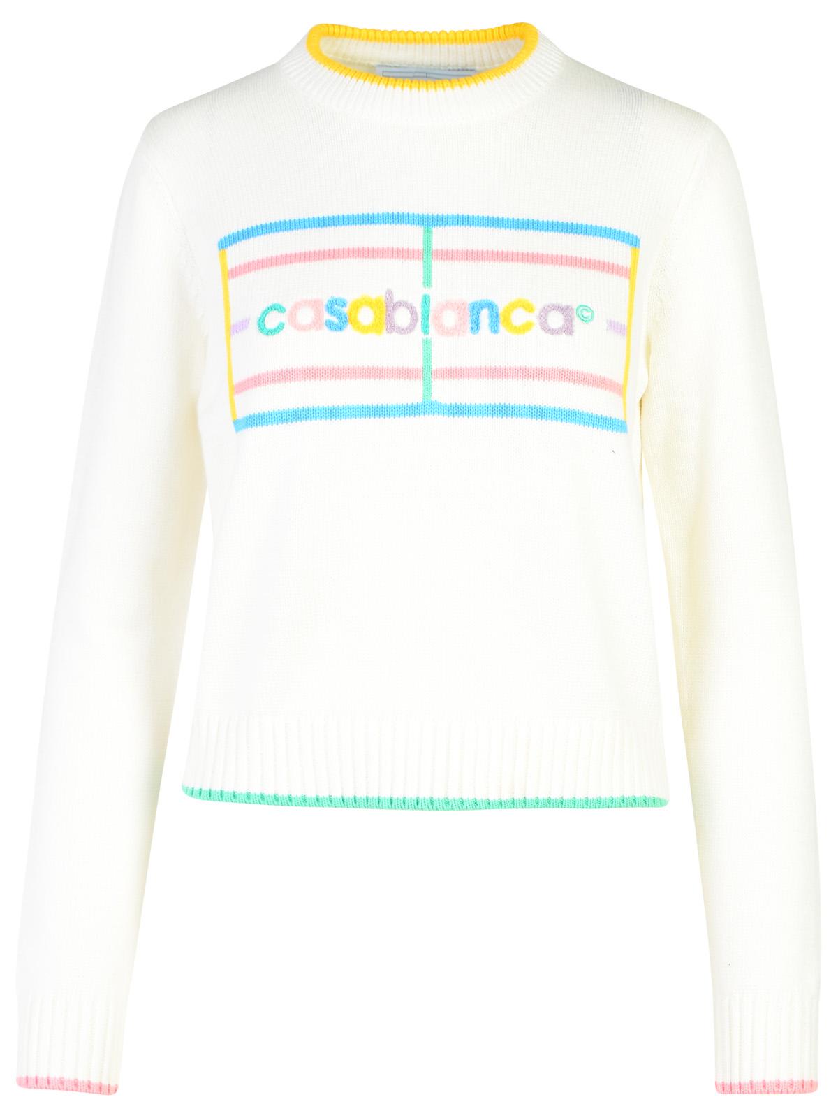 CASABLANCA WHITE COTTON SWEATER 