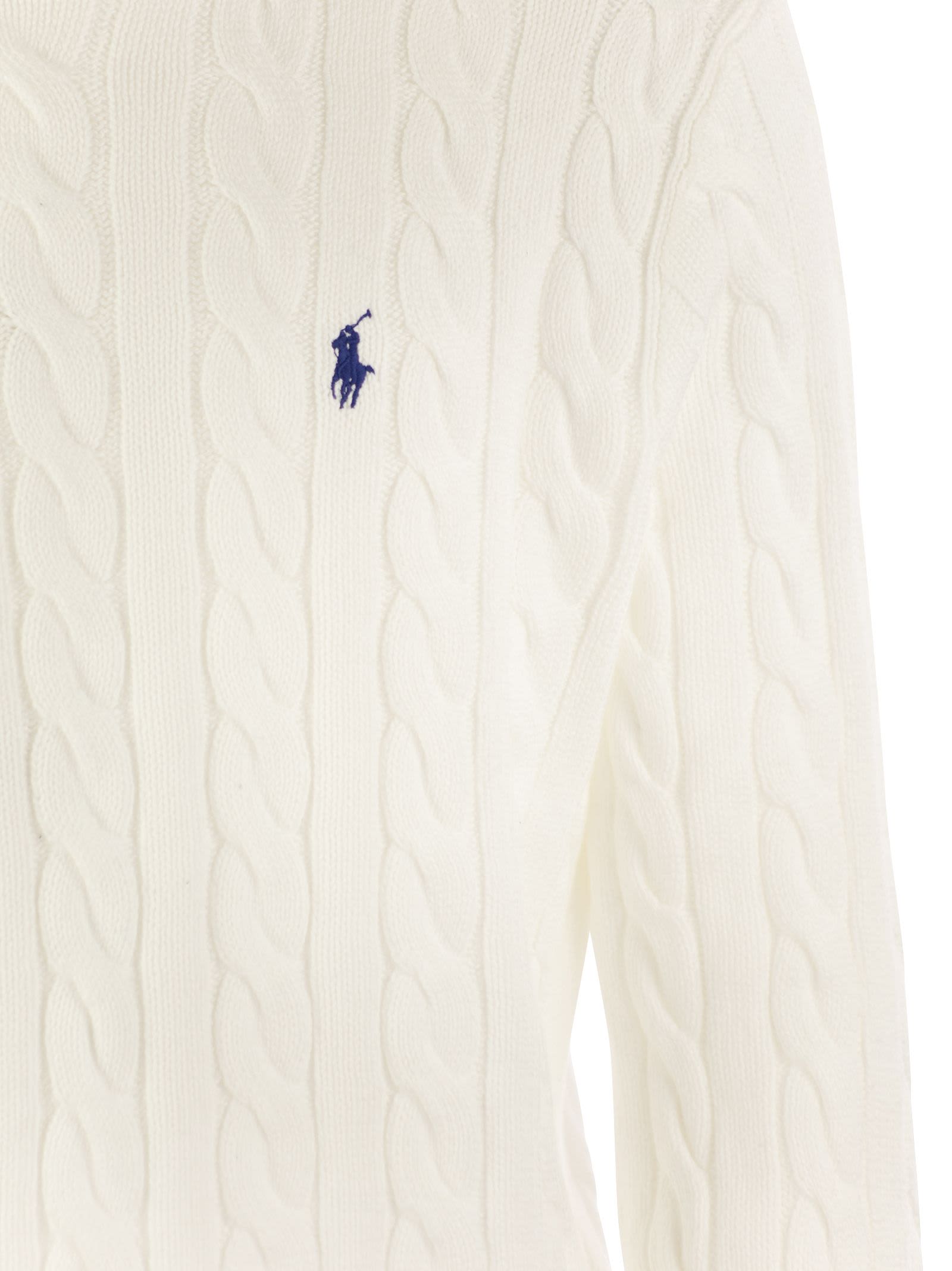 Shop Polo Ralph Lauren Plaited Cotton Jersey In White