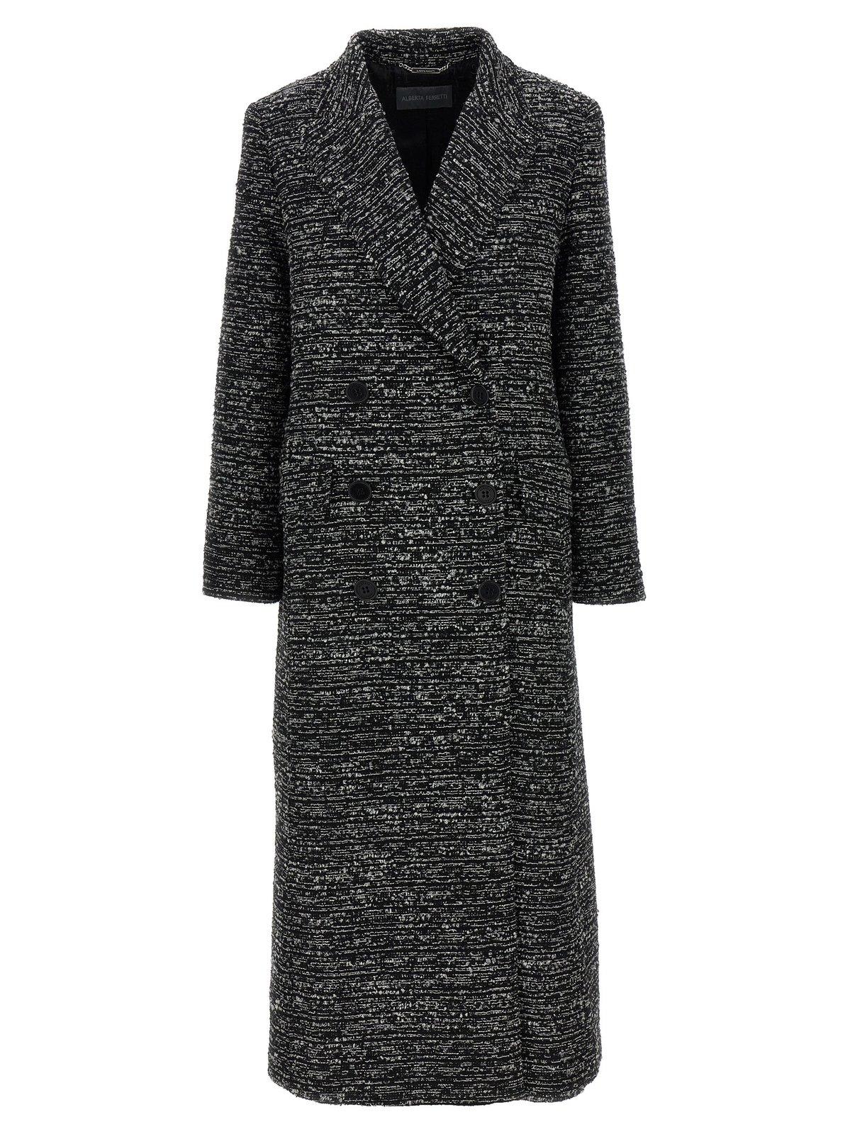 Shop Alberta Ferretti Double-breasted Long Coat