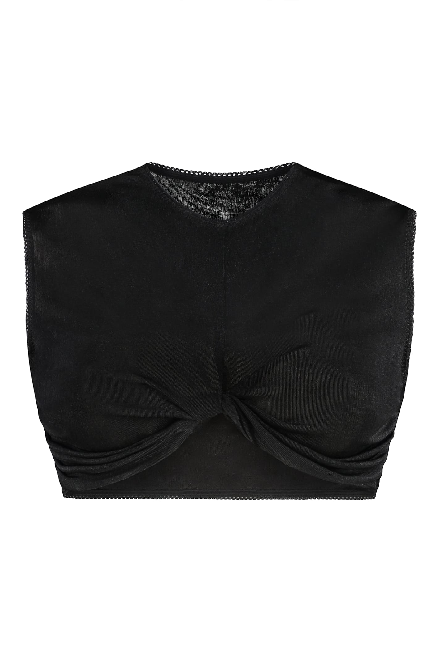 Shop Anna October Technical Fabric Crop Top In Black