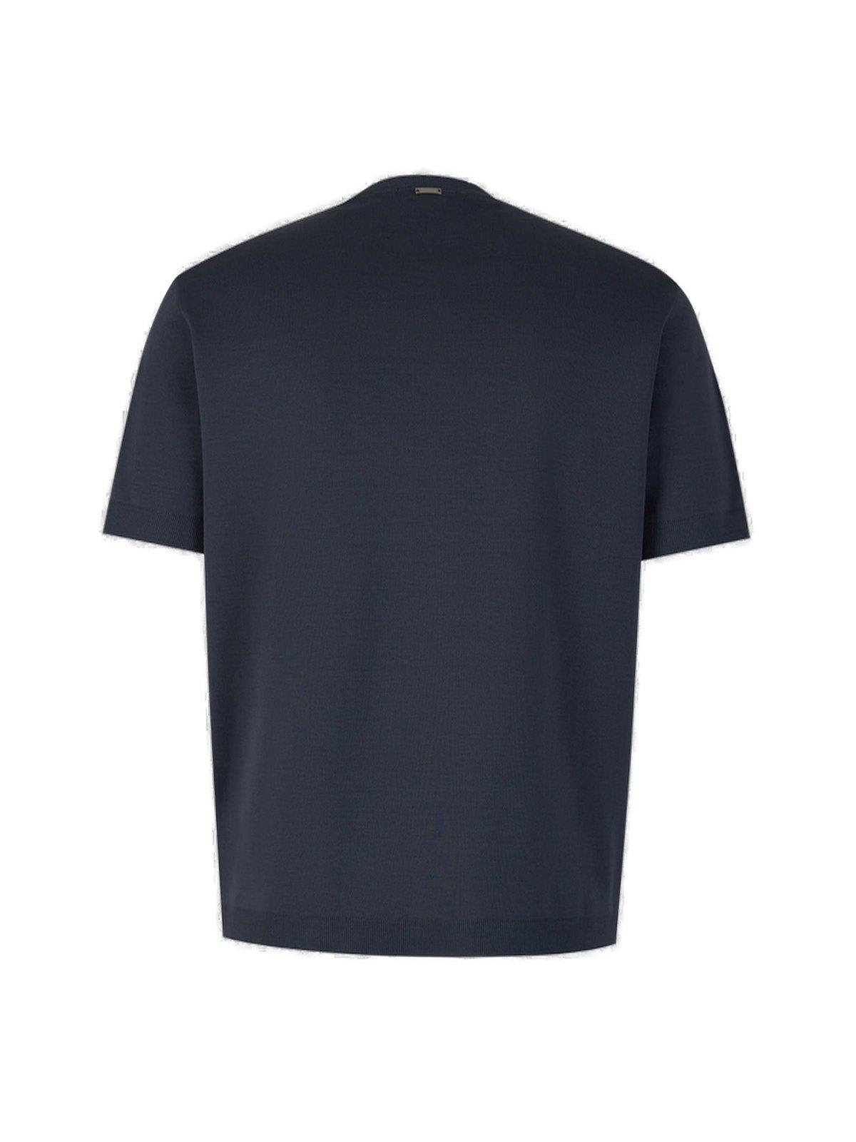 Shop Herno Crewneck Short-sleeved T-shirt In Blue