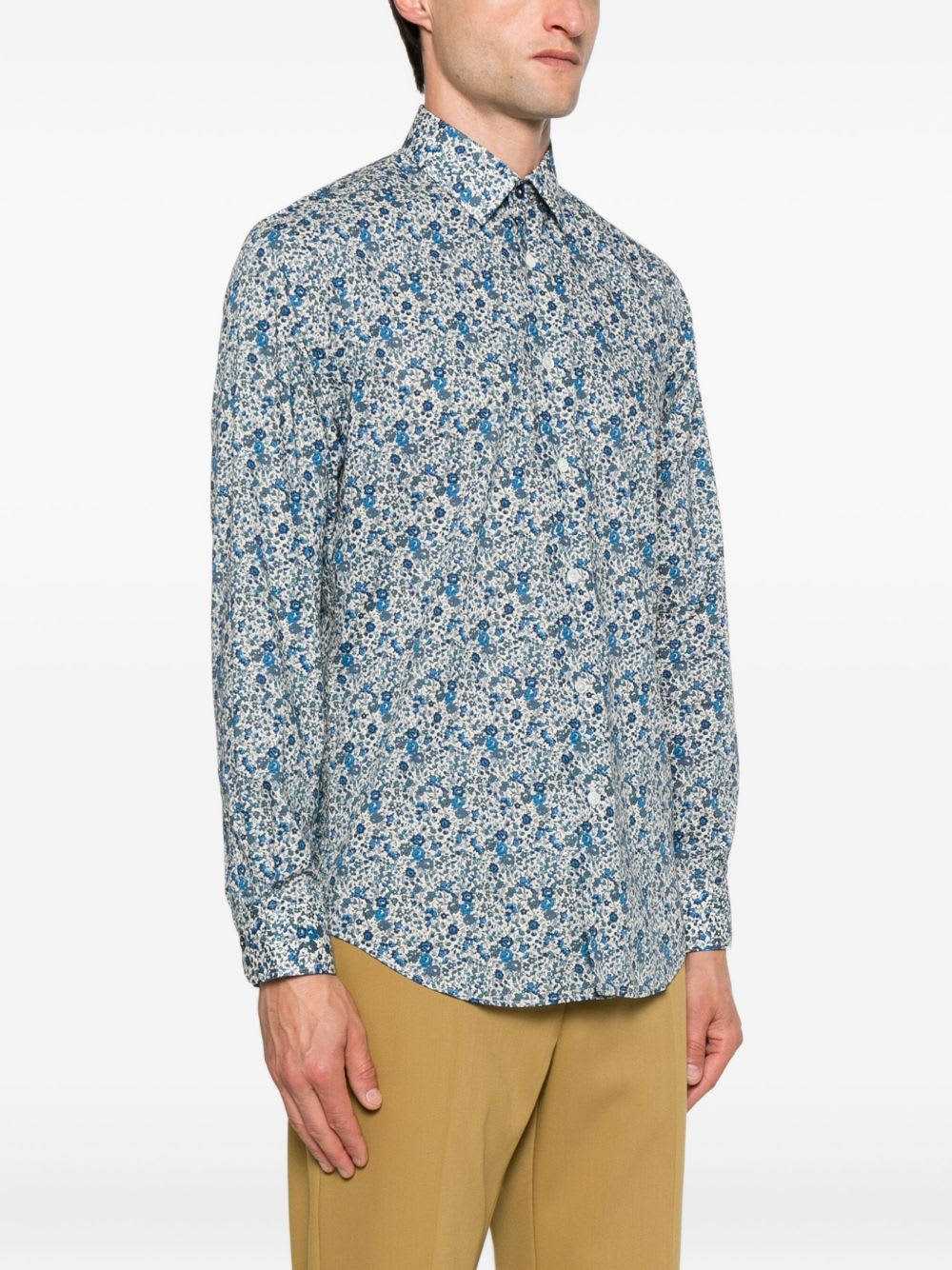Paul Smith Printed Shirt In Blue