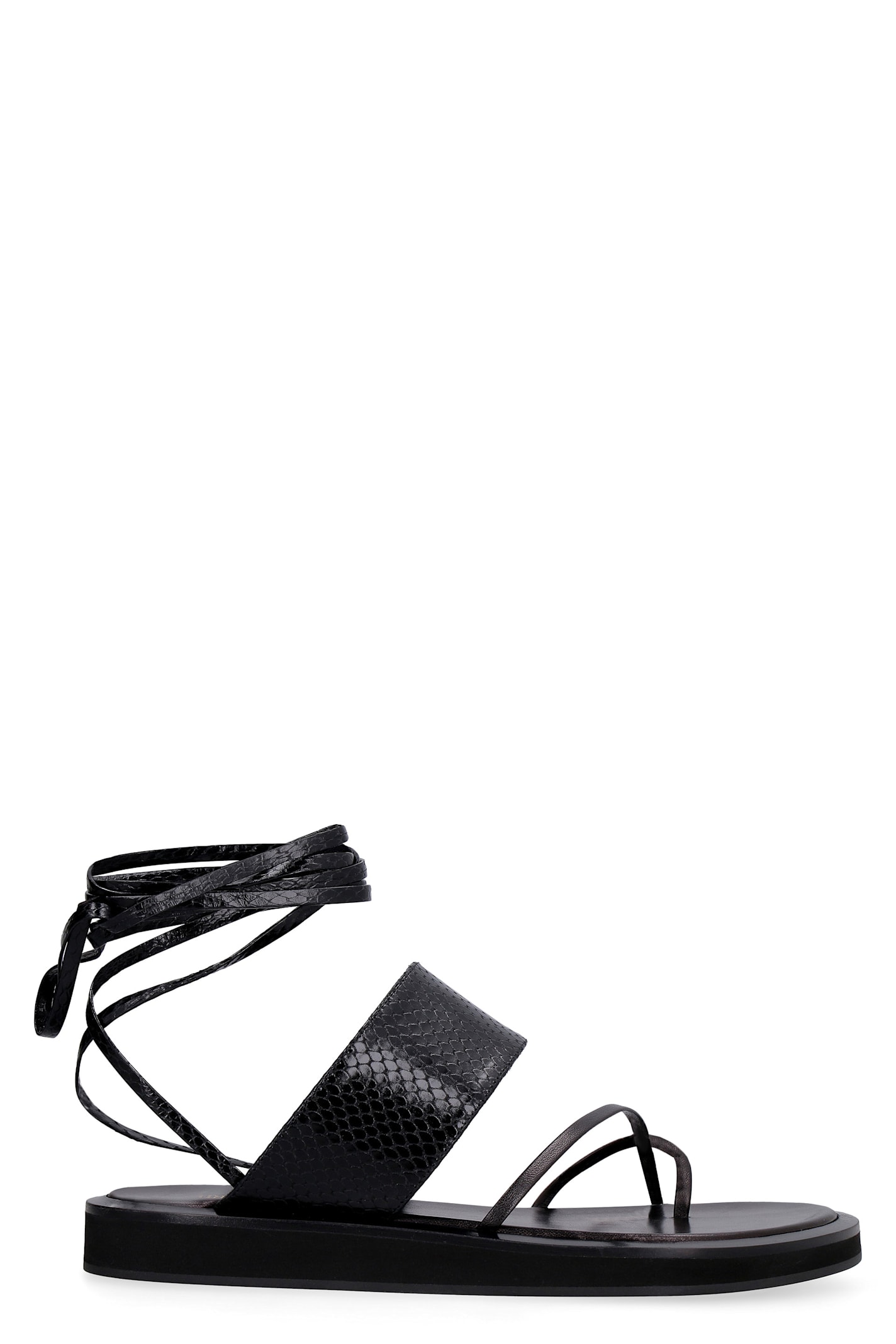 Paris Texas Brooklyn Leather Sandals In Black
