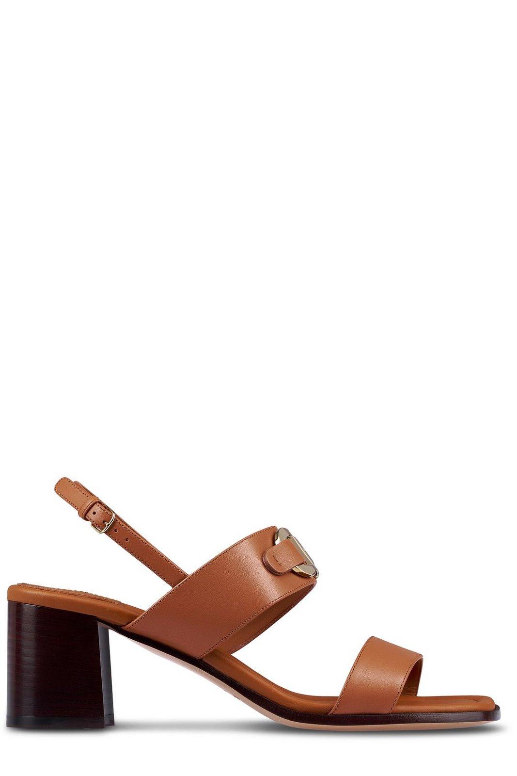 Ferragamo Women's Lou Gancini Block Heel Sandals In Cuoio