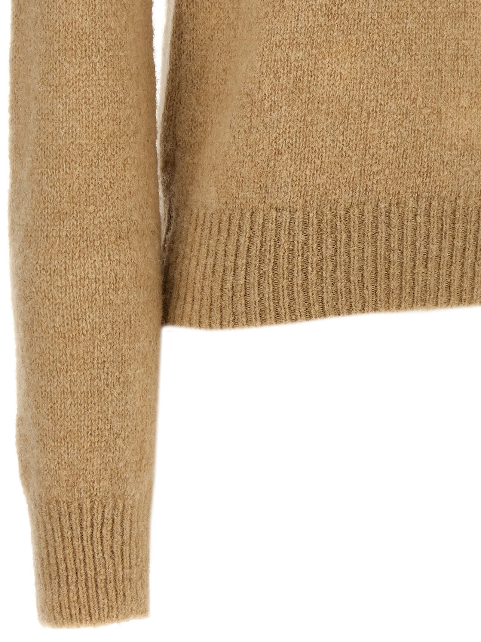 Dries Van Noten "texas" Crew Neck Sweater In Beige