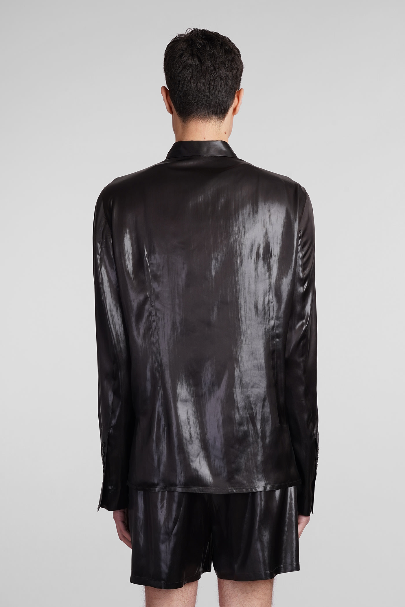 Shop Sapio N16 Shirt In Black Triacetate