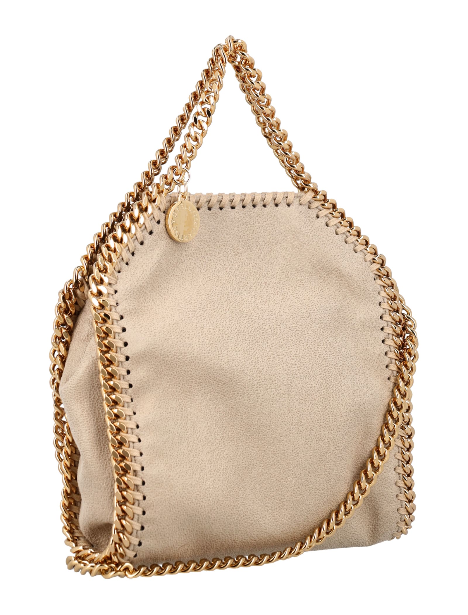 Shop Stella Mccartney Falabella Tiny Tote Bag In Butter Cream