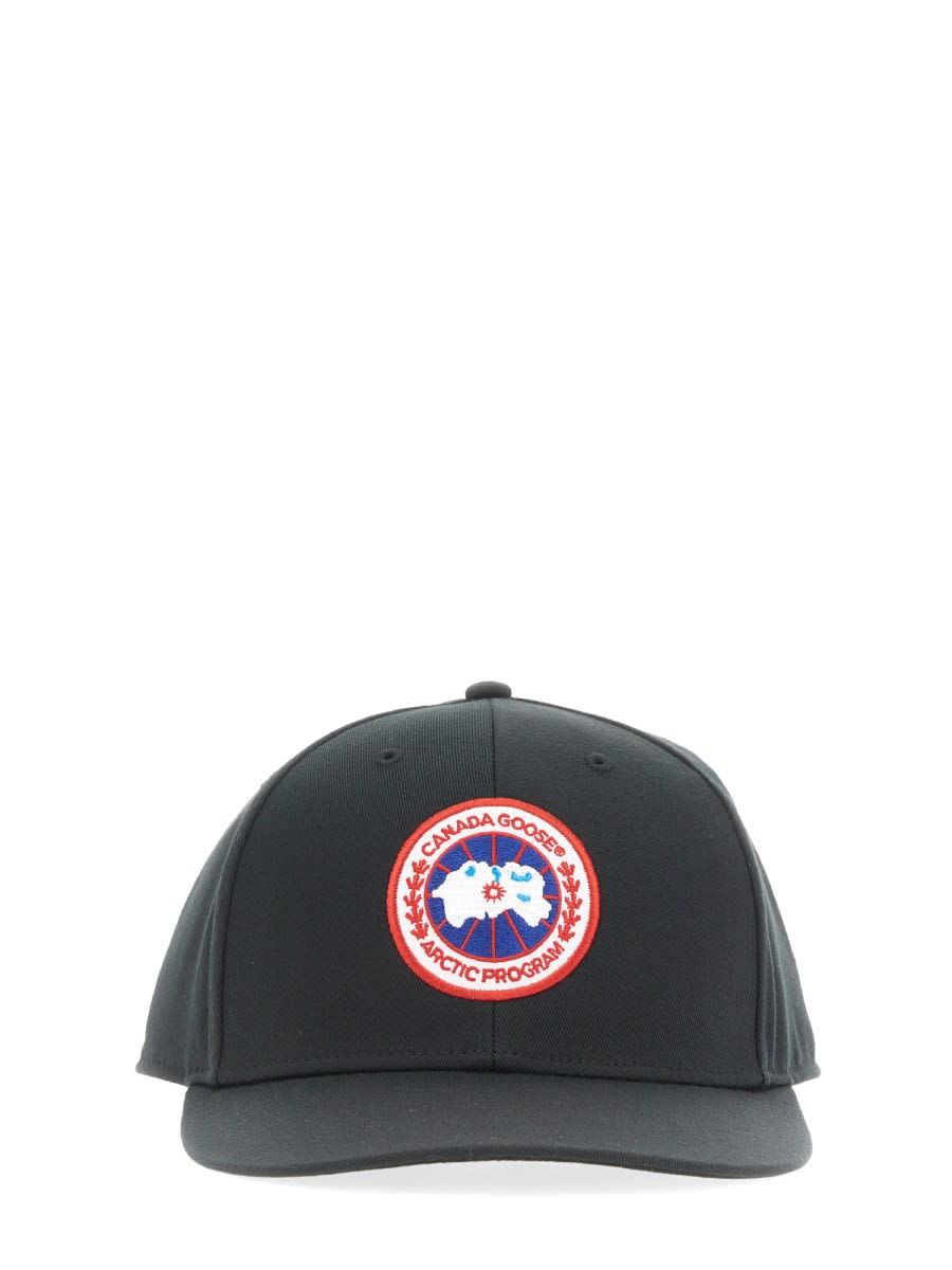 Shop Canada Goose Baseball Hat With Logo Patch In Black