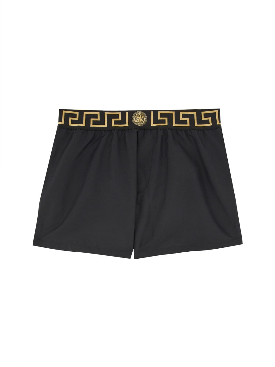 Versace Short Da Mare Con Bordo greca