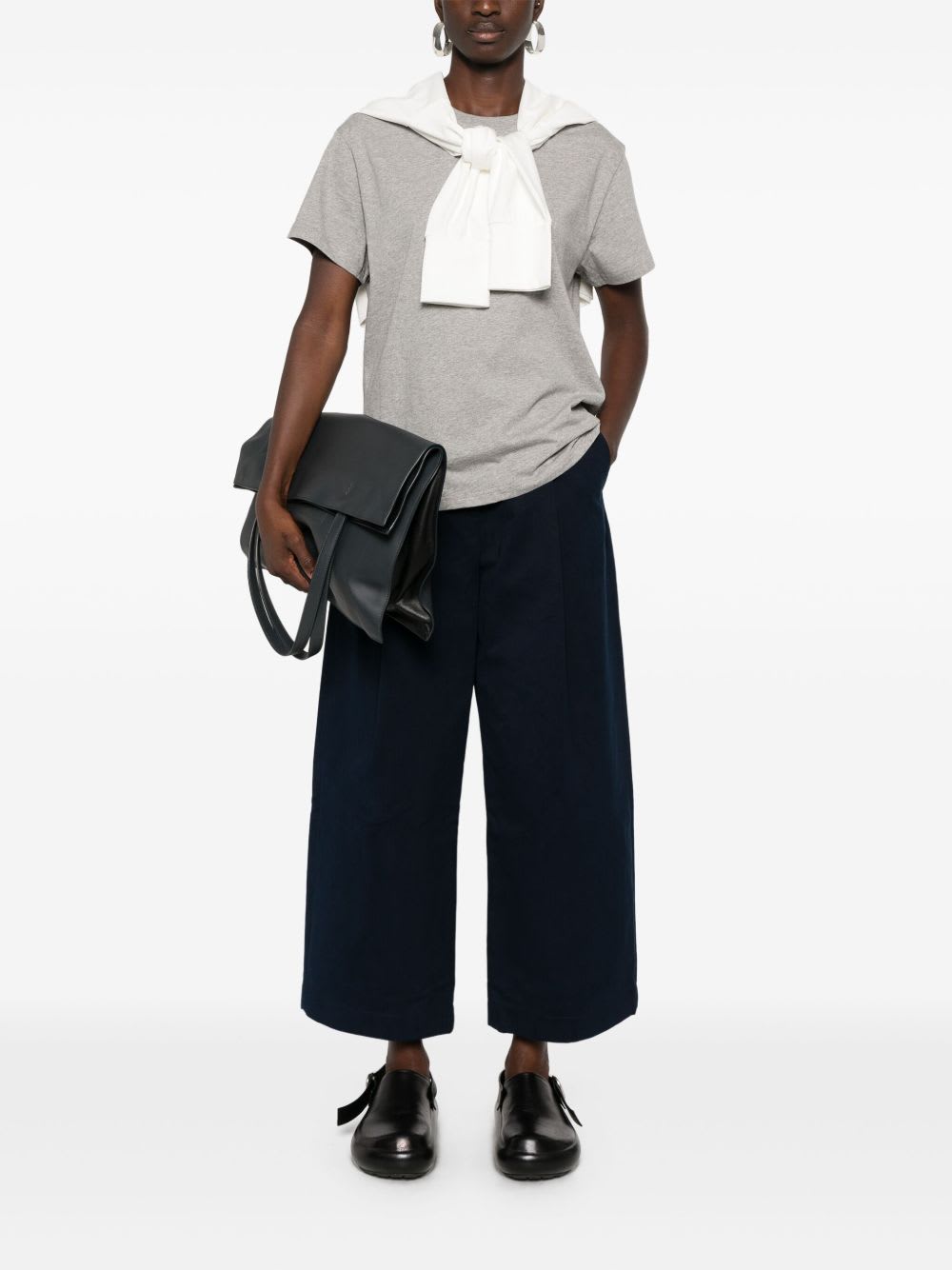 Studio Nicholson Wide Leg Cotton Trousers In Blue