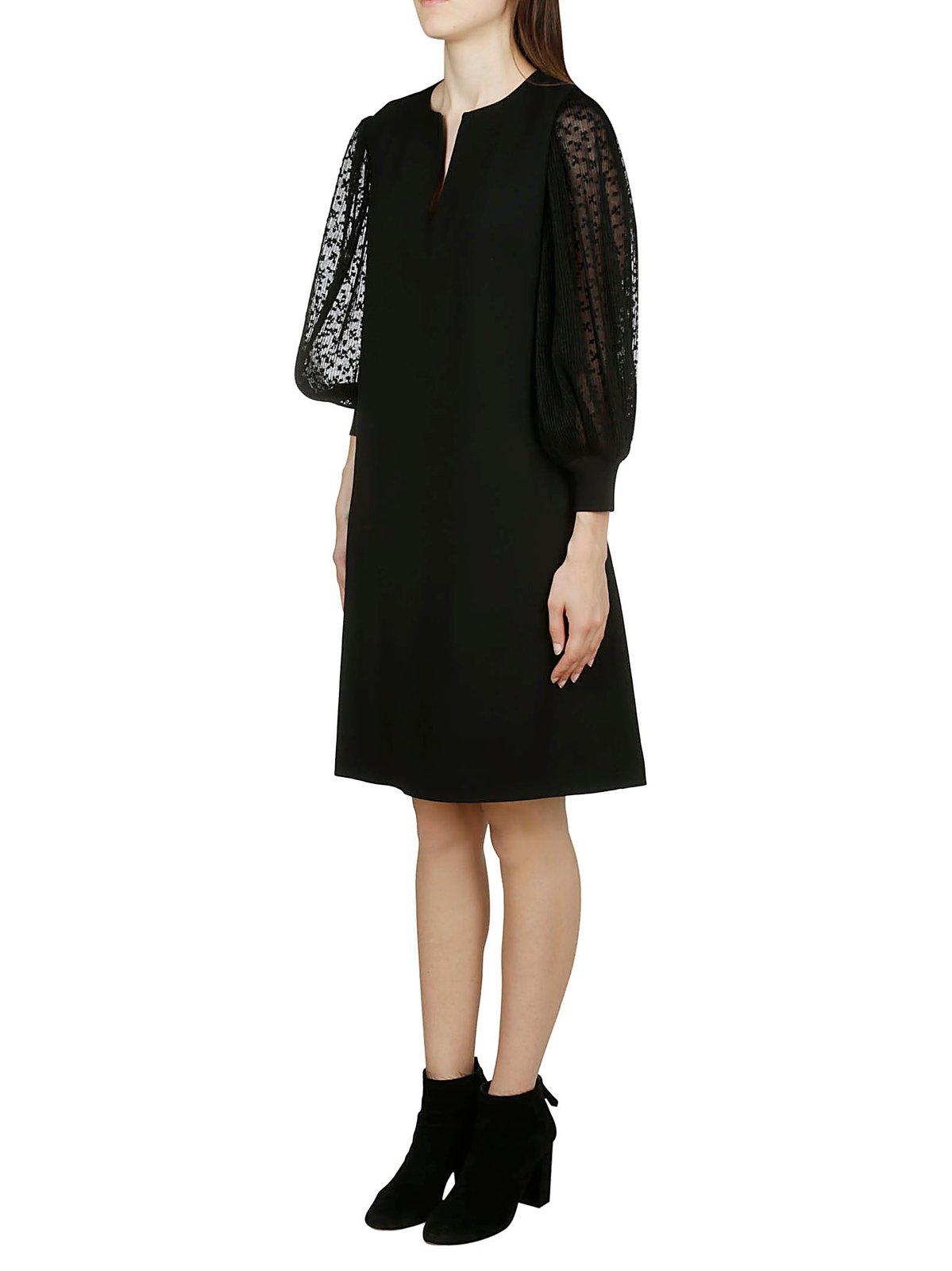 Givenchy Dress With Pleated Sleeves In Black