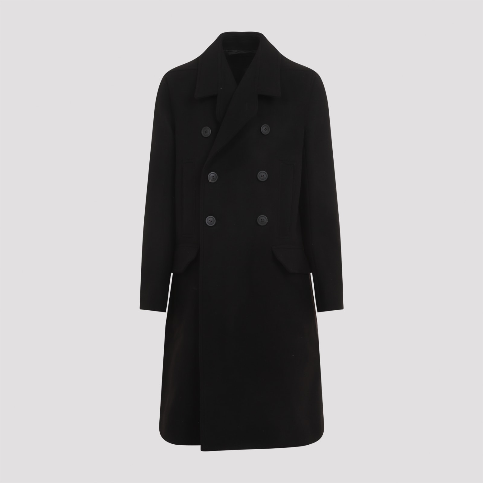 Shop Rick Owens Officer Coat In Black