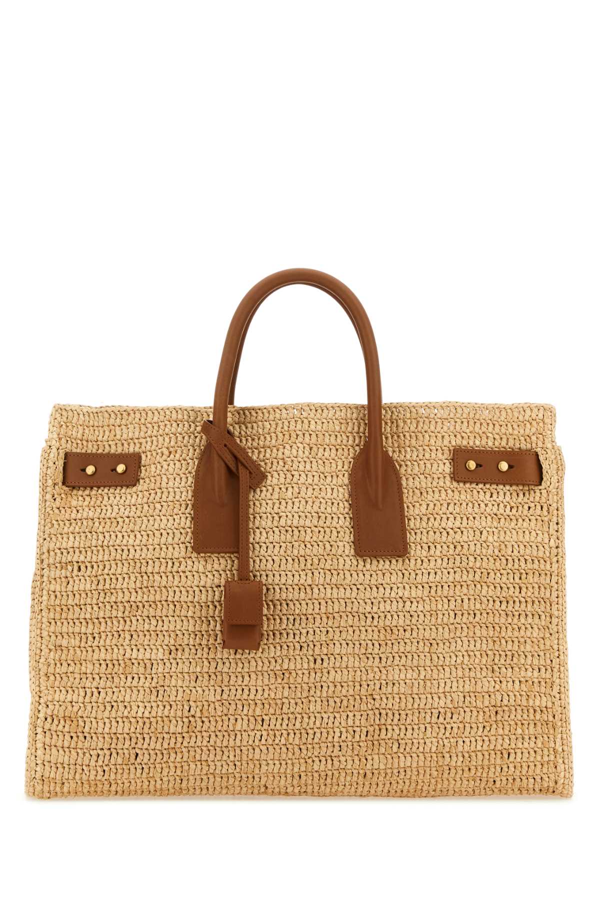 Saint Laurent Raffia Medium Sac De Jour Shopping Bag In Brown