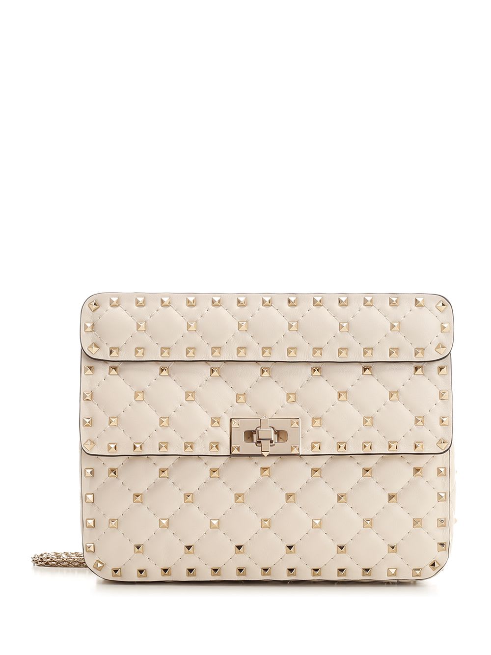 Shop Valentino Rockstud Spike Medium Shoulder Bag In White