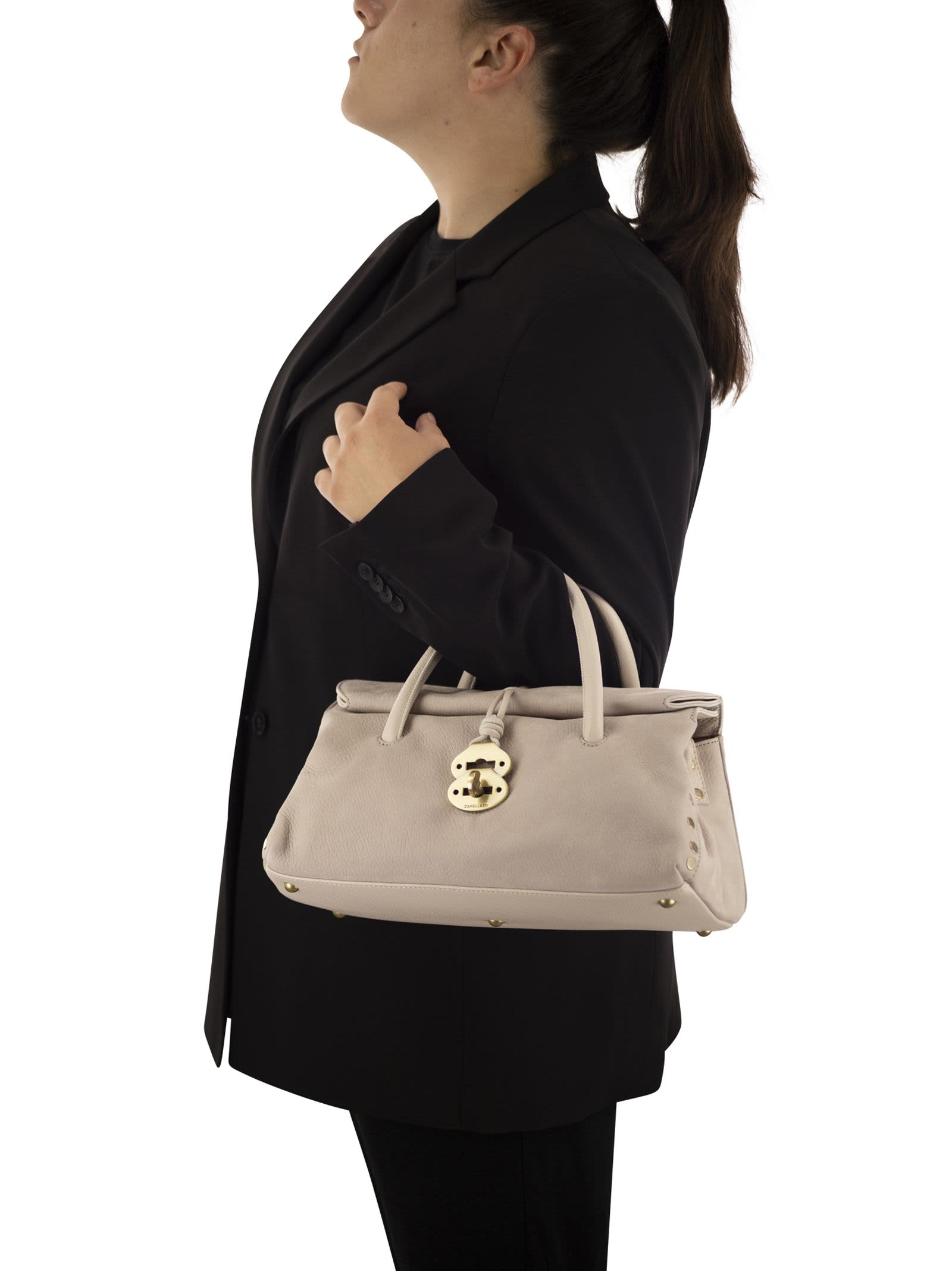 Zanellato Dotta Centauro Small Tote Bag In Leather In Sand