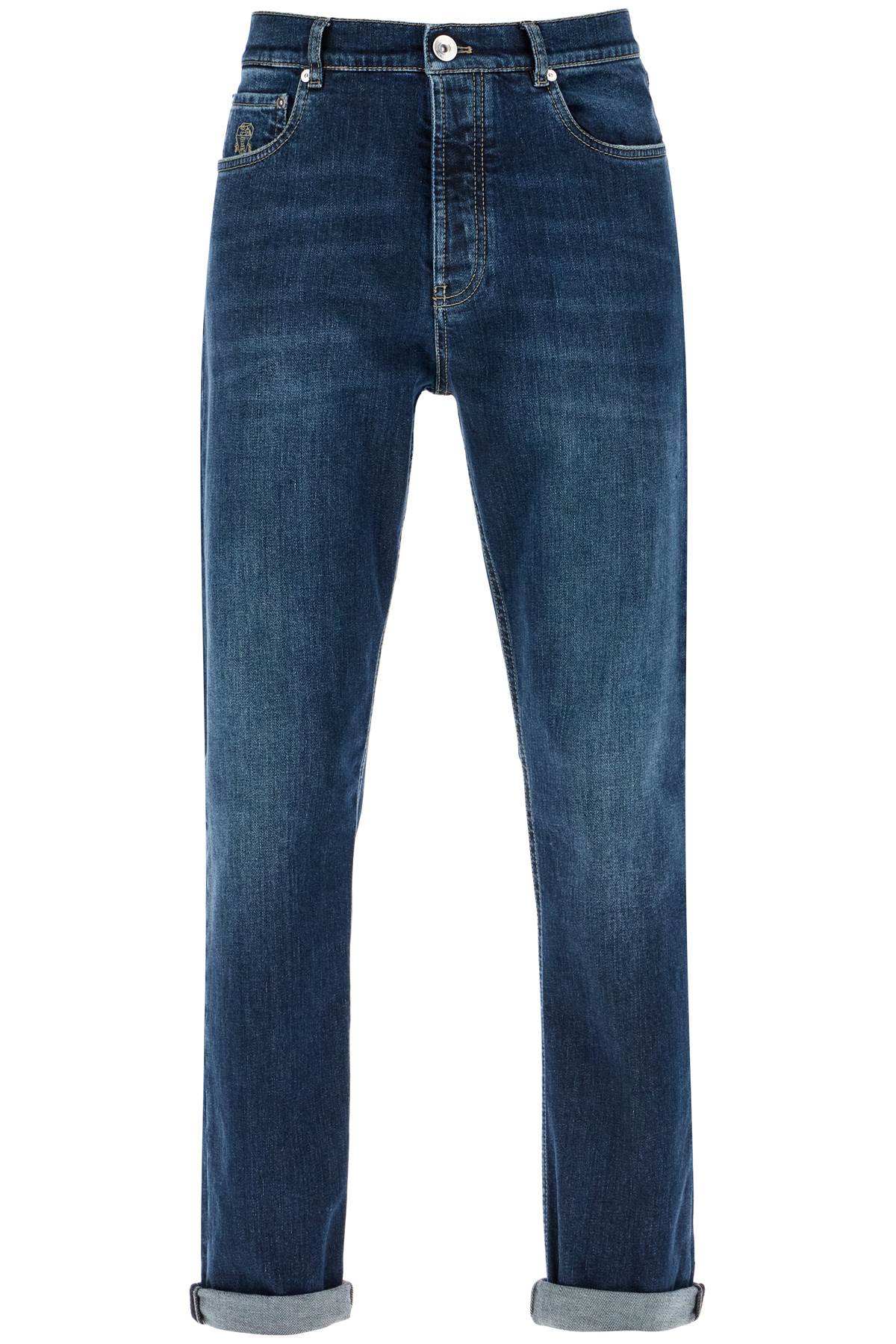 Brunello Cucinelli Stretch Denim Iconic Fit Jeans For A In Blue