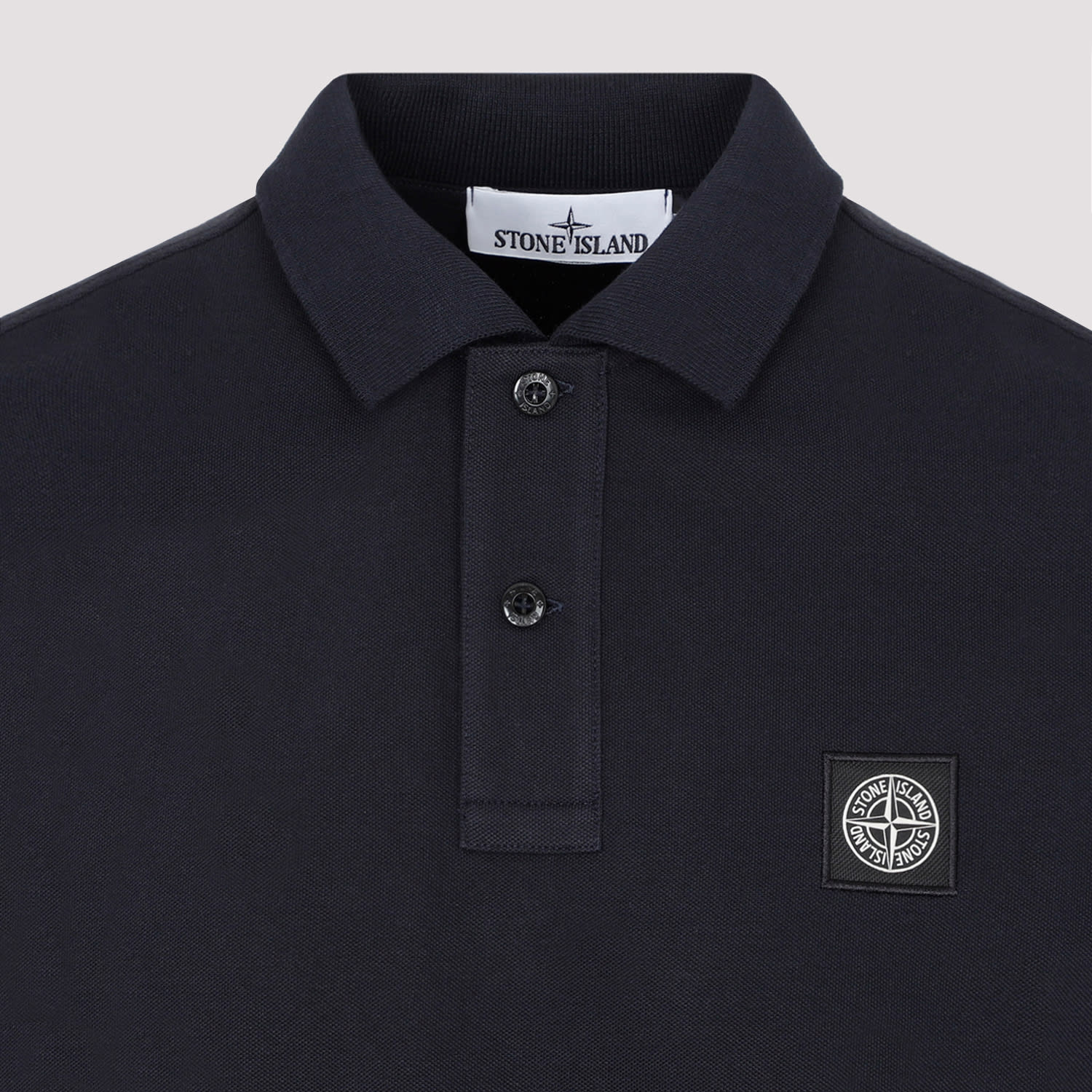 Shop Stone Island Cotton Polo In Navy Blue