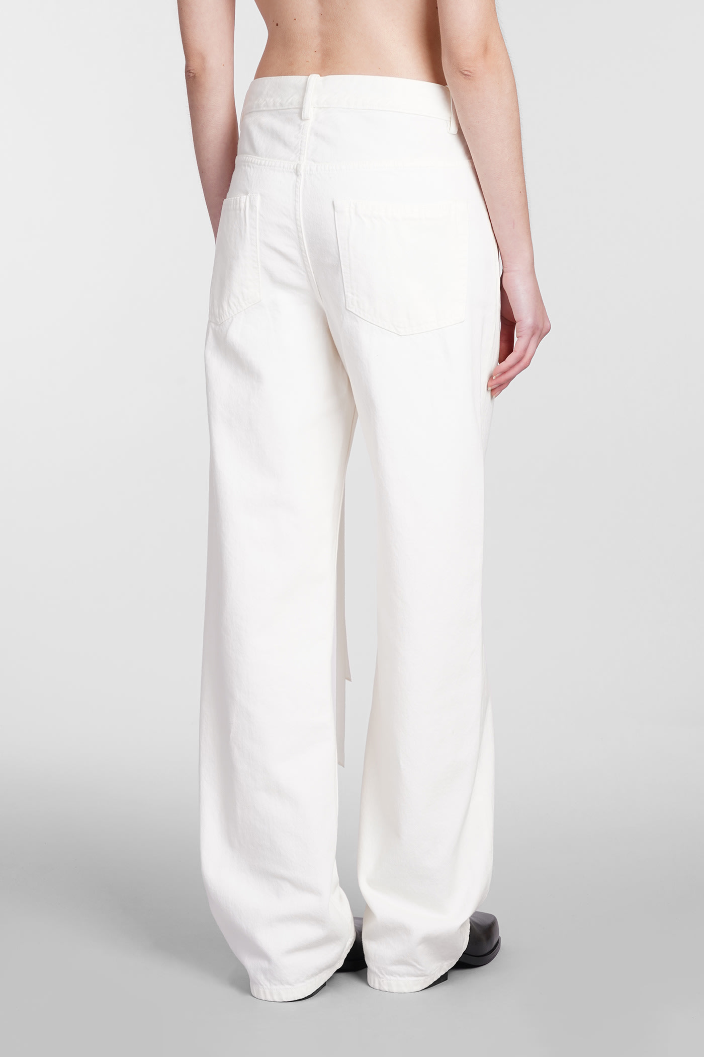 Shop Ann Demeulemeester Jeans In White Cotton
