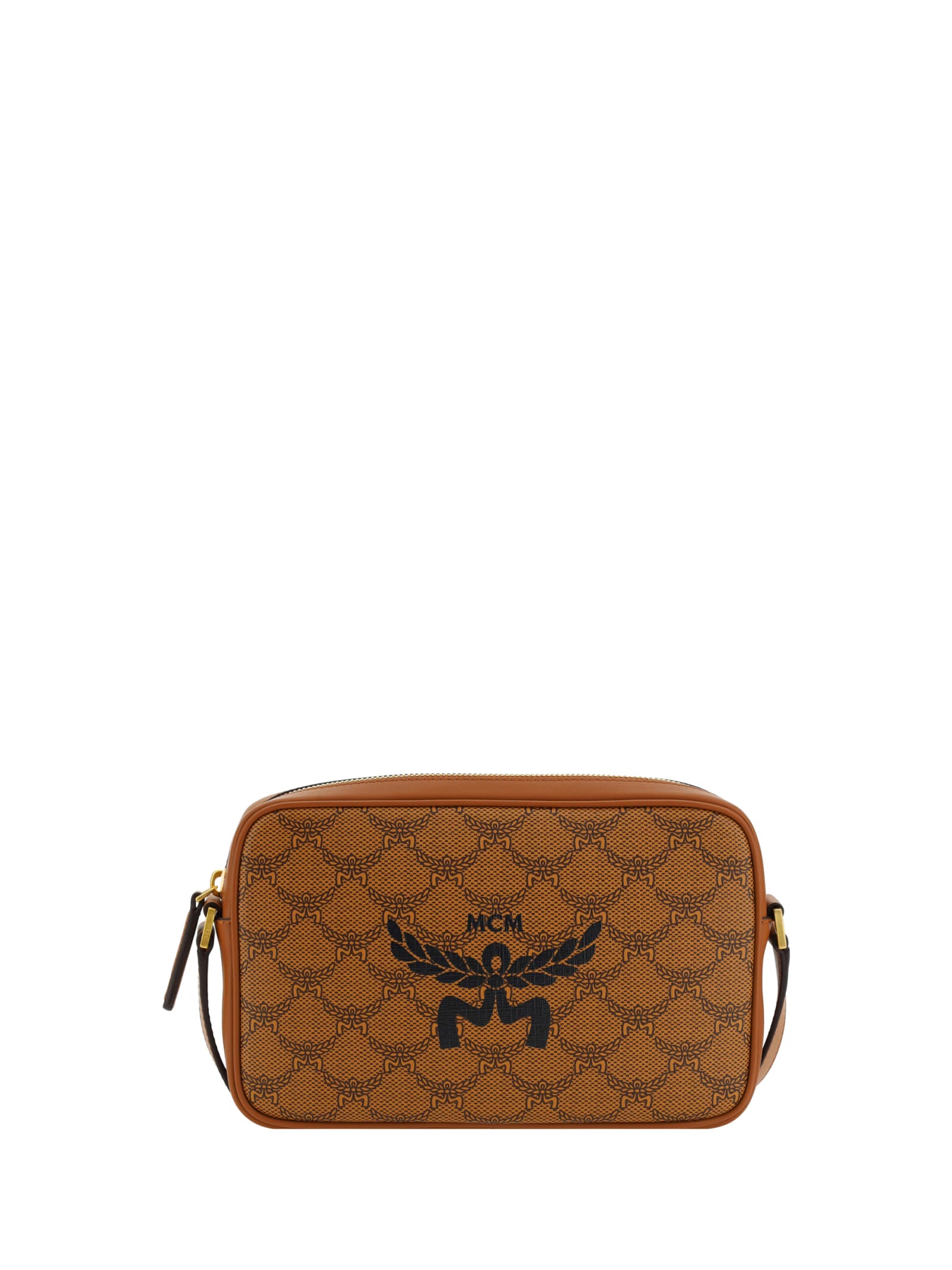 Shop Mcm Himmel Shoulder Bag In Cognac