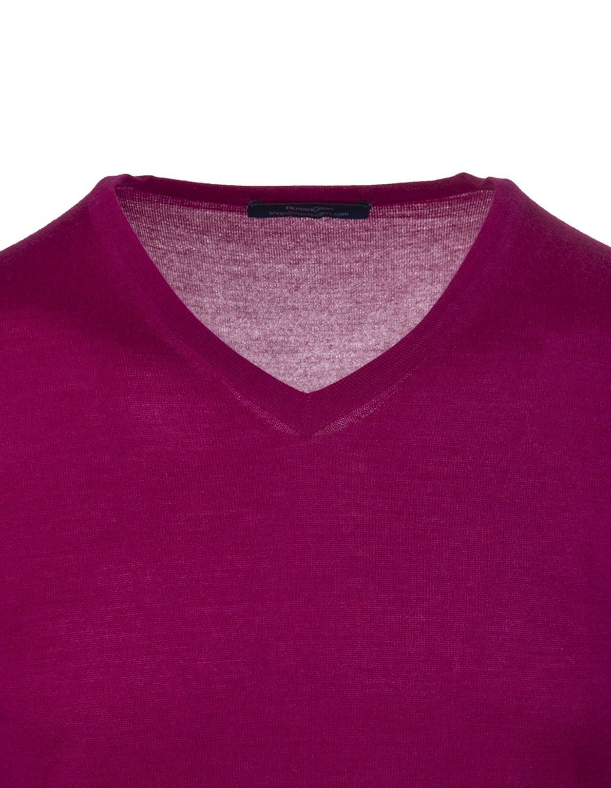 FEDELI FEDELI MAN V-NECK PULLOVER IN PURPLE SILK AND CASHMERE