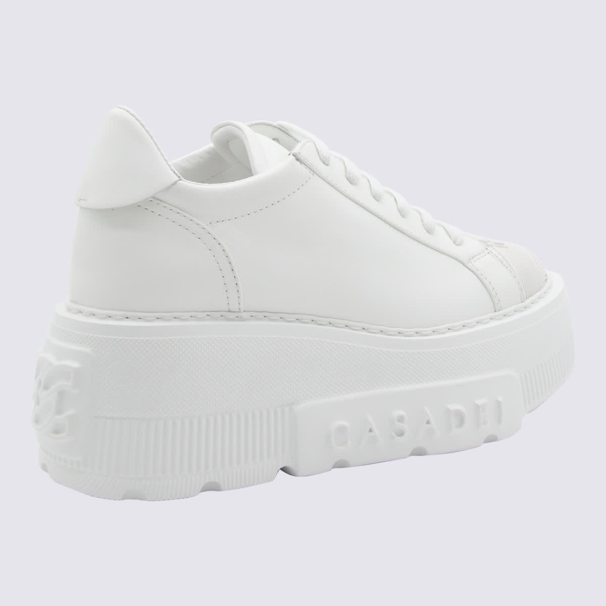 Casadei White Leather Nexus Sneakers In White