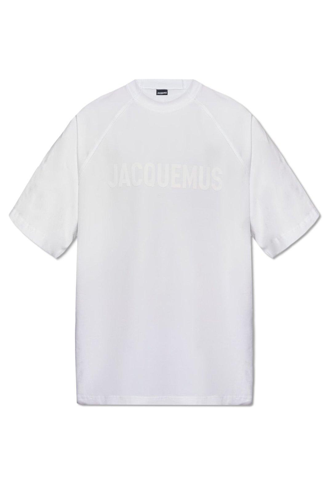 Shop Jacquemus Typo Crewneck T-shirt In White