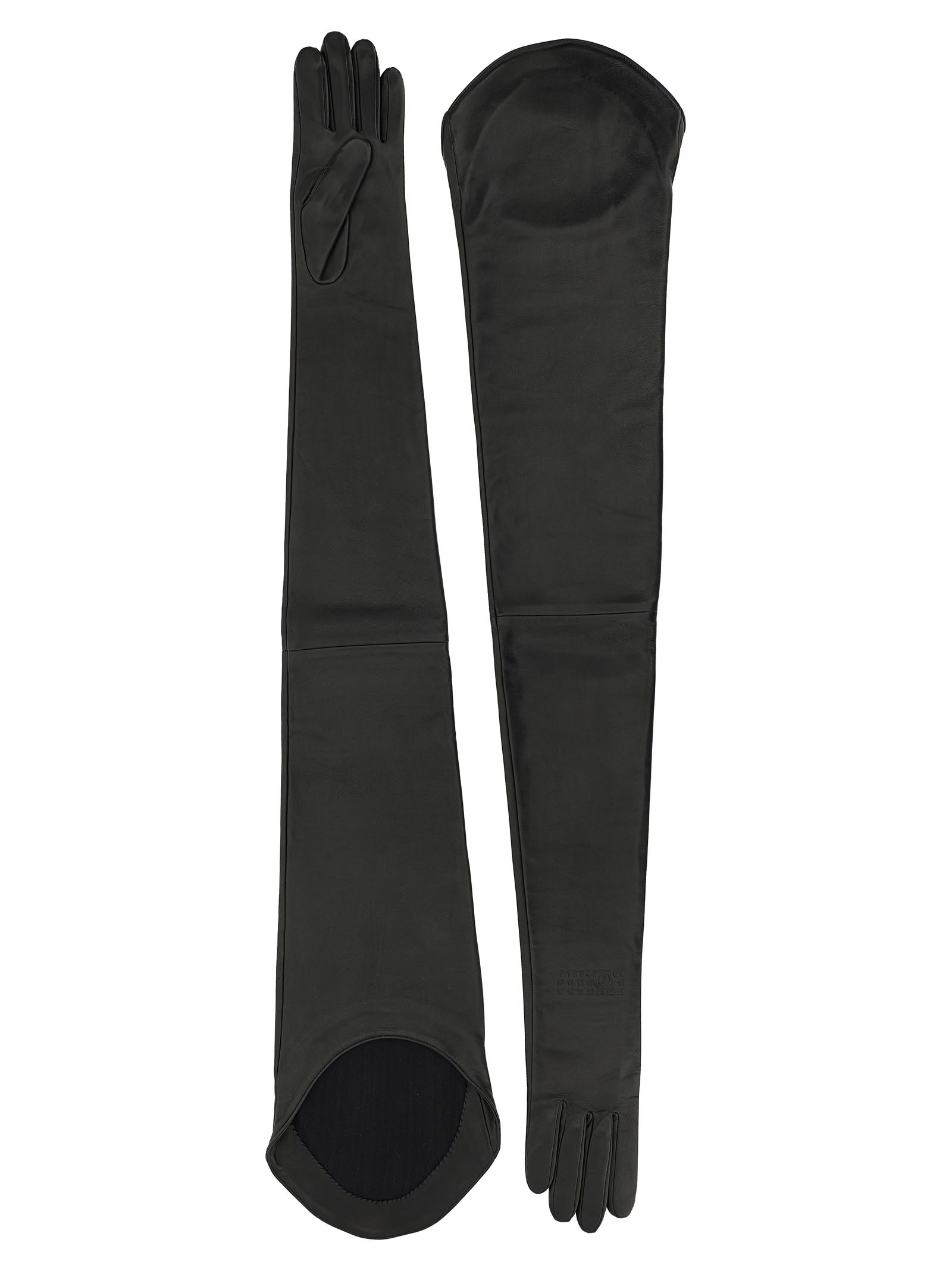Mm6 Maison Margiela Mm6 X Agnelle Long Gloves In Black