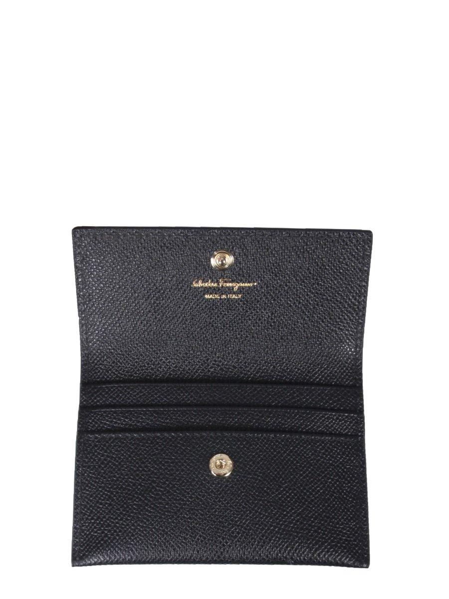 Shop Ferragamo Vara Bow Detailed Card Case In Black