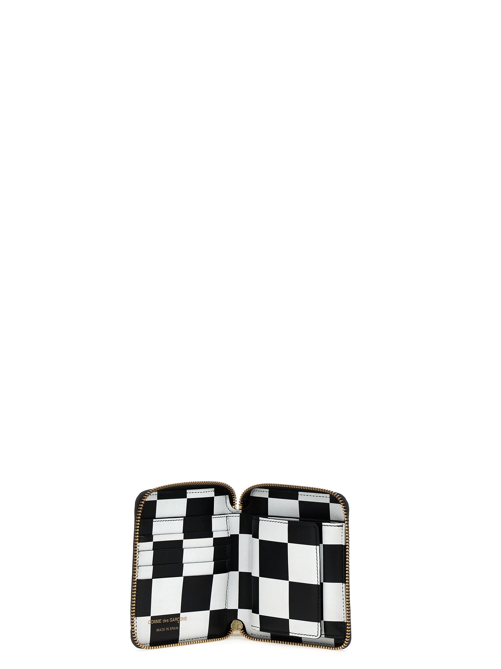 Comme Des Garçons Check Print Wallet In Black