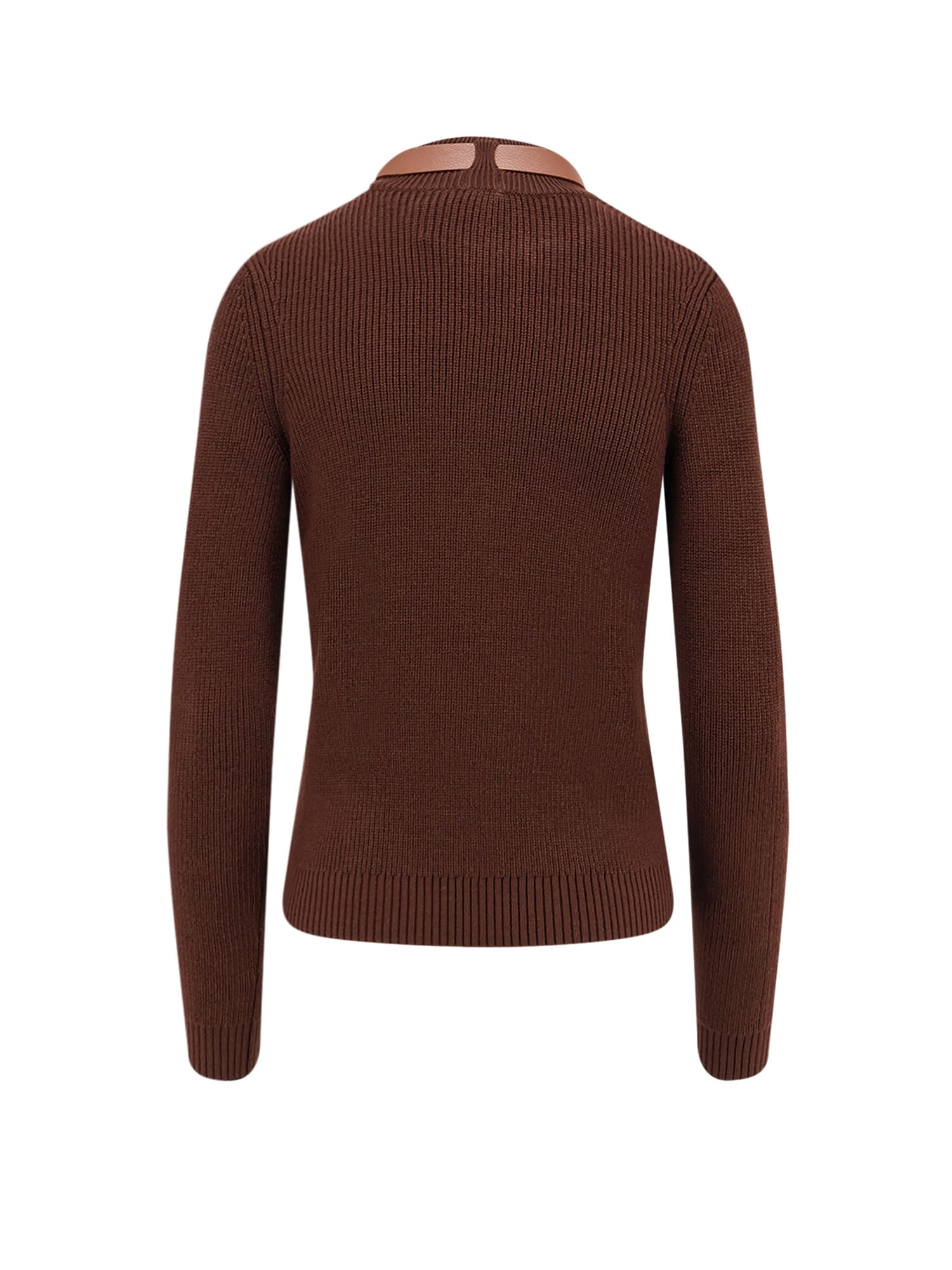 Elisabetta Franchi Wool-blend High-neck Sweater In Brown