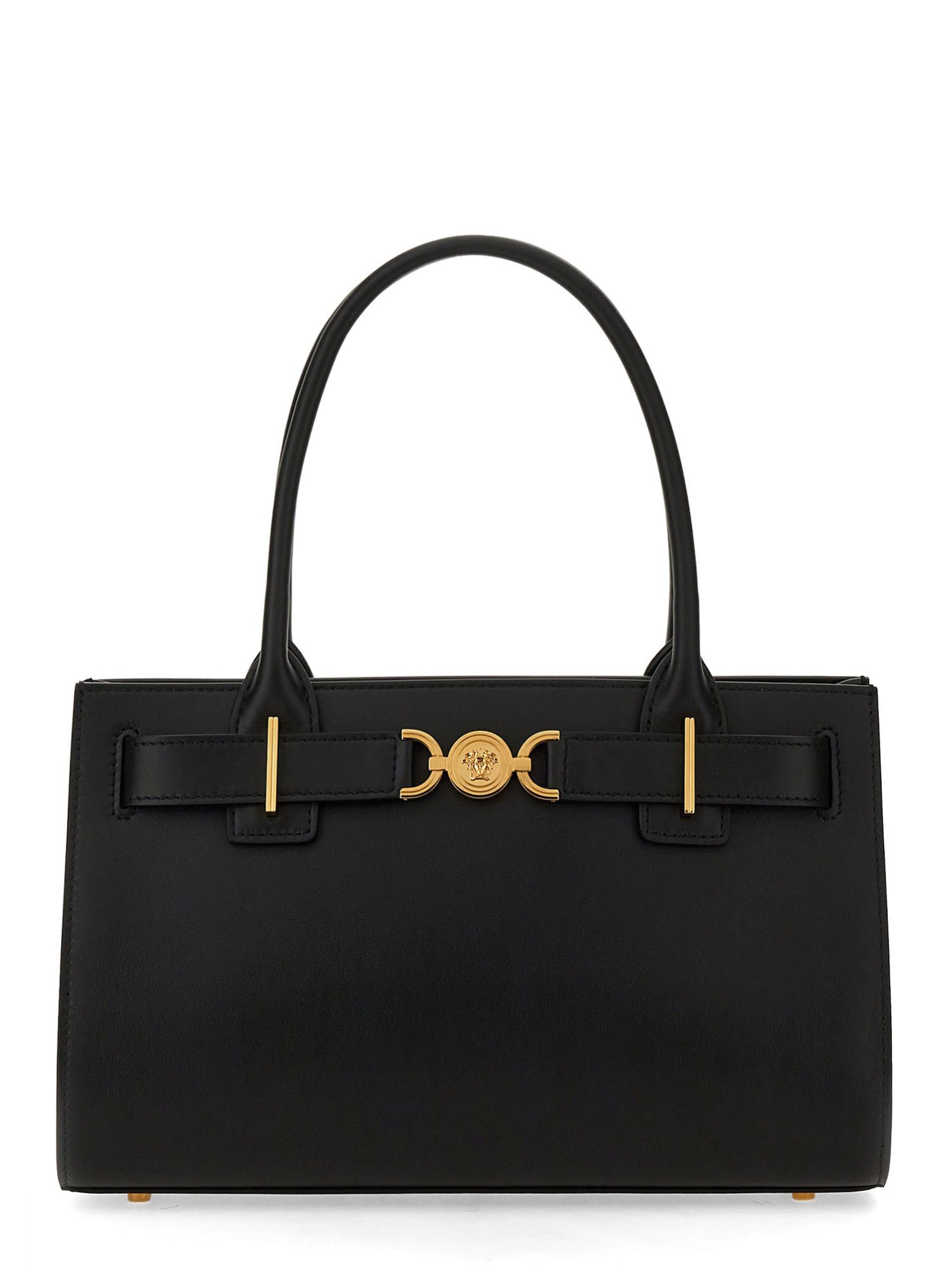Shop Versace Medusa Shopper Bag 95 In Black  Gold (black)