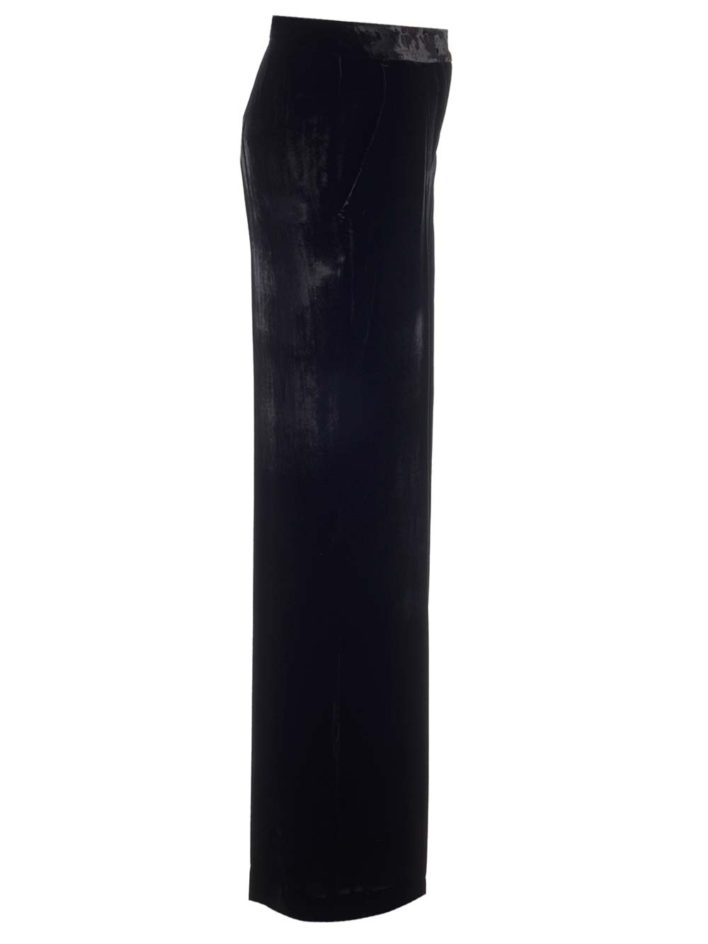 Shop P.a.r.o.s.h Velvet Palazzo Trosers In Black