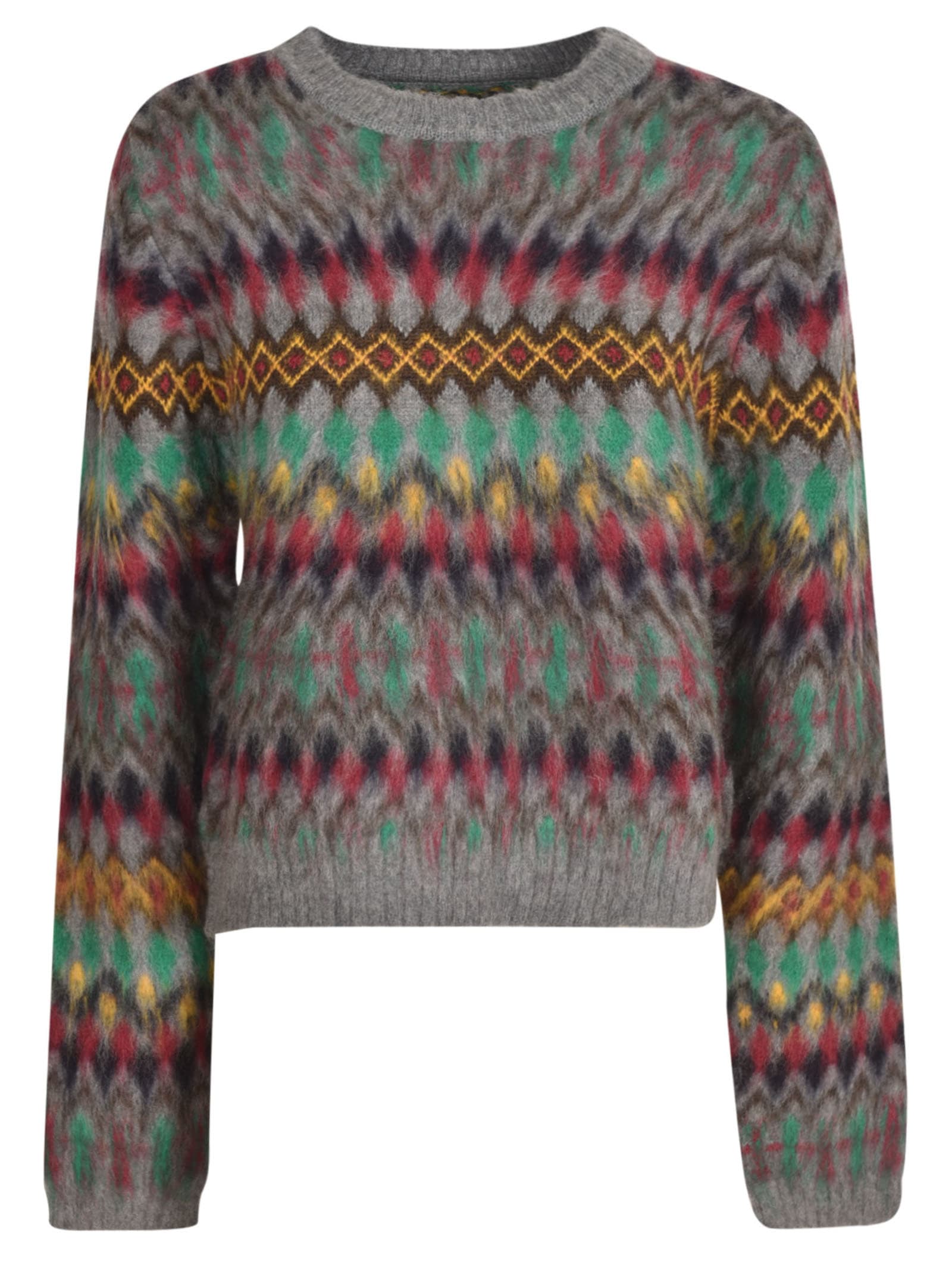 Click to view more detailed imagery on our partner's website Maison Margiela Knitted Cardigan In Grey/multicolor
