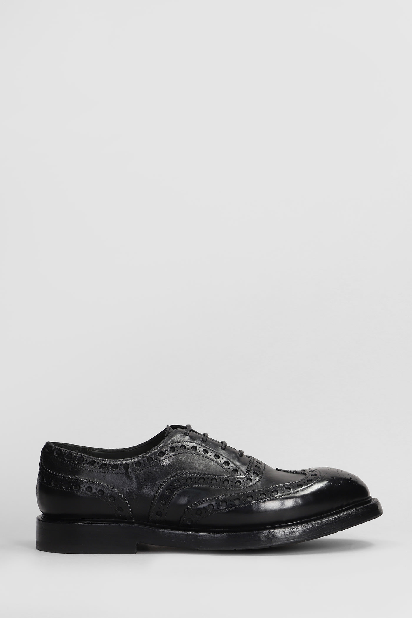 Lace Up Shoes In Black Leather