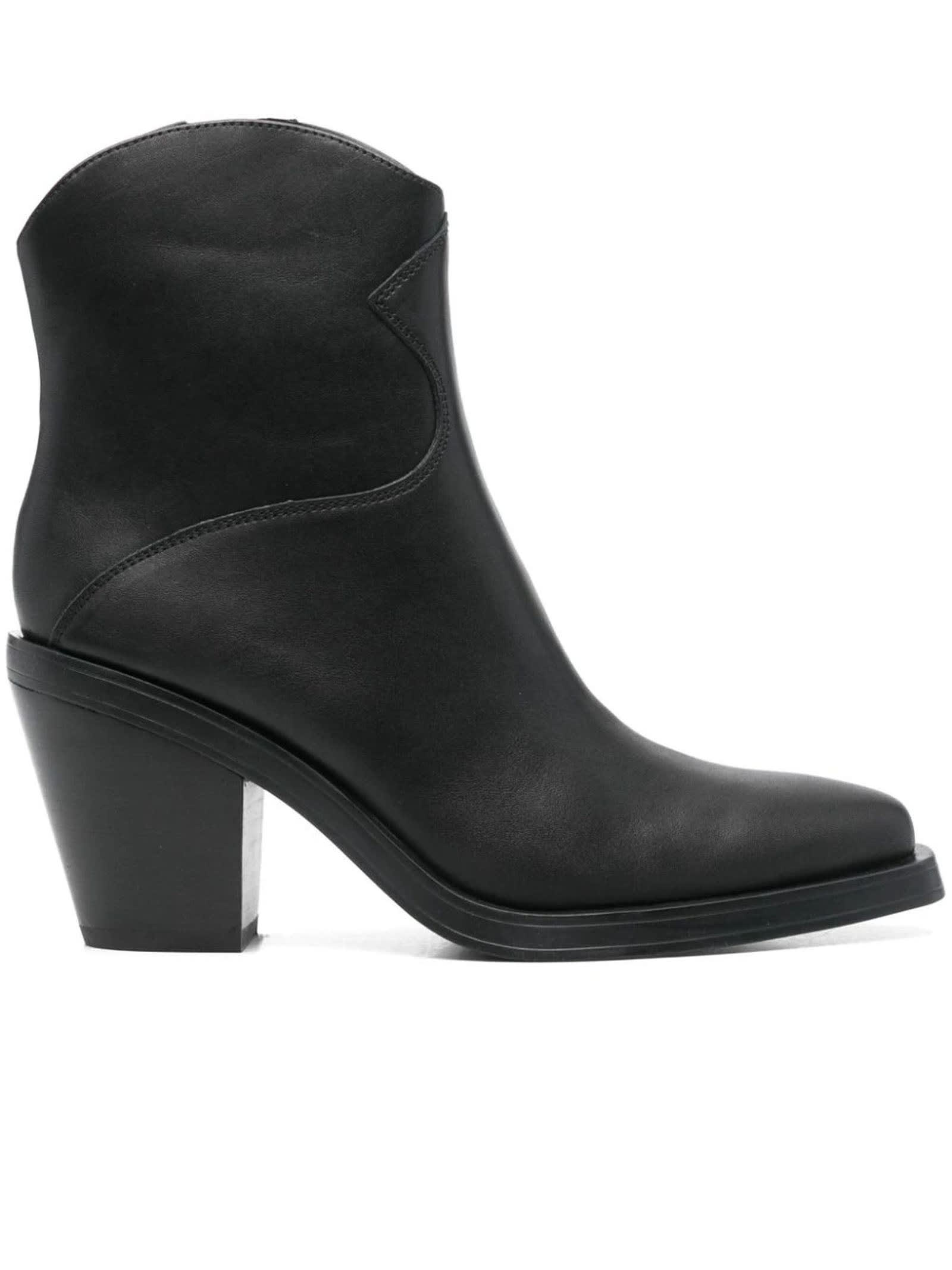 Shop Ash Black Leather Judy Boots