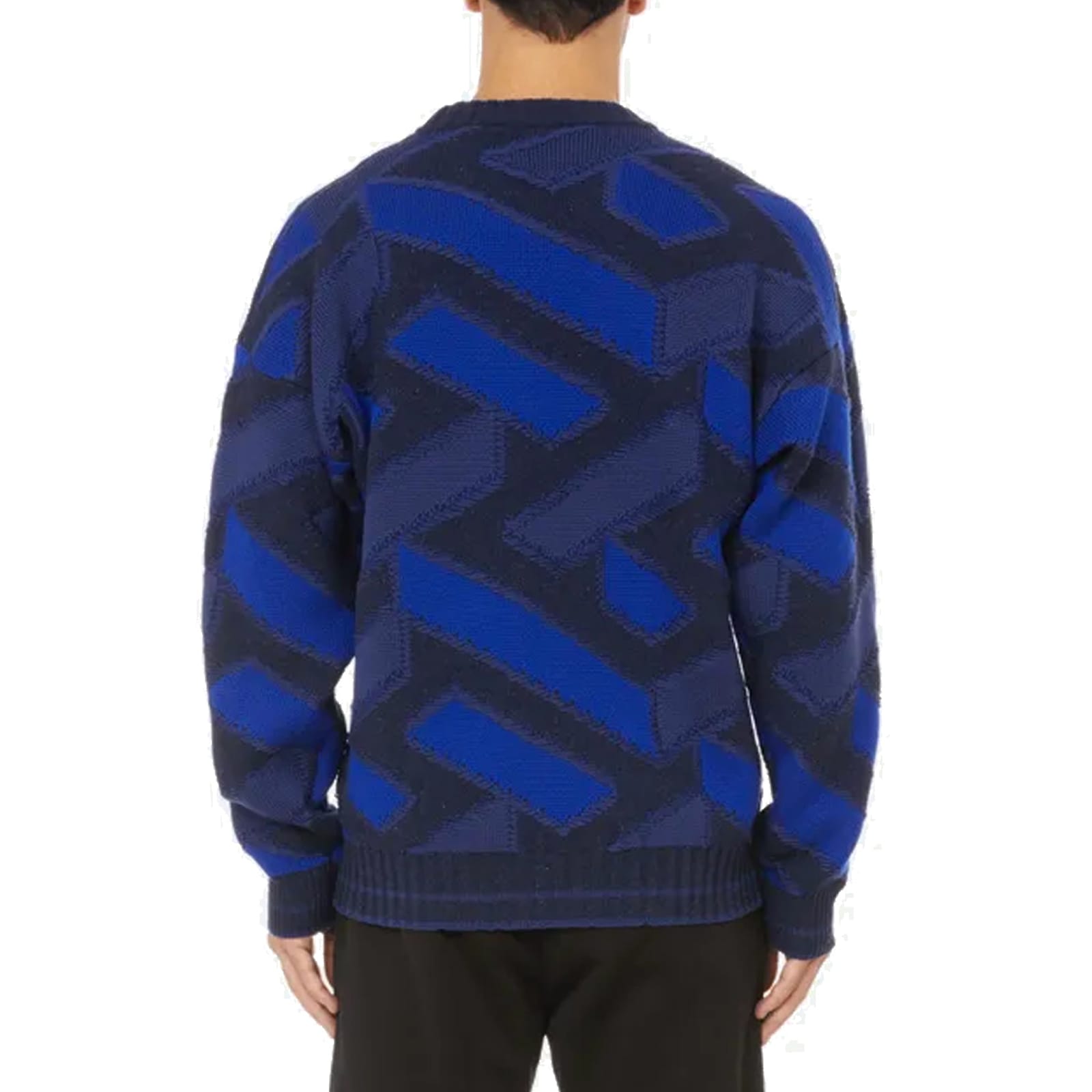Shop Versace Logo Sweater In Blue