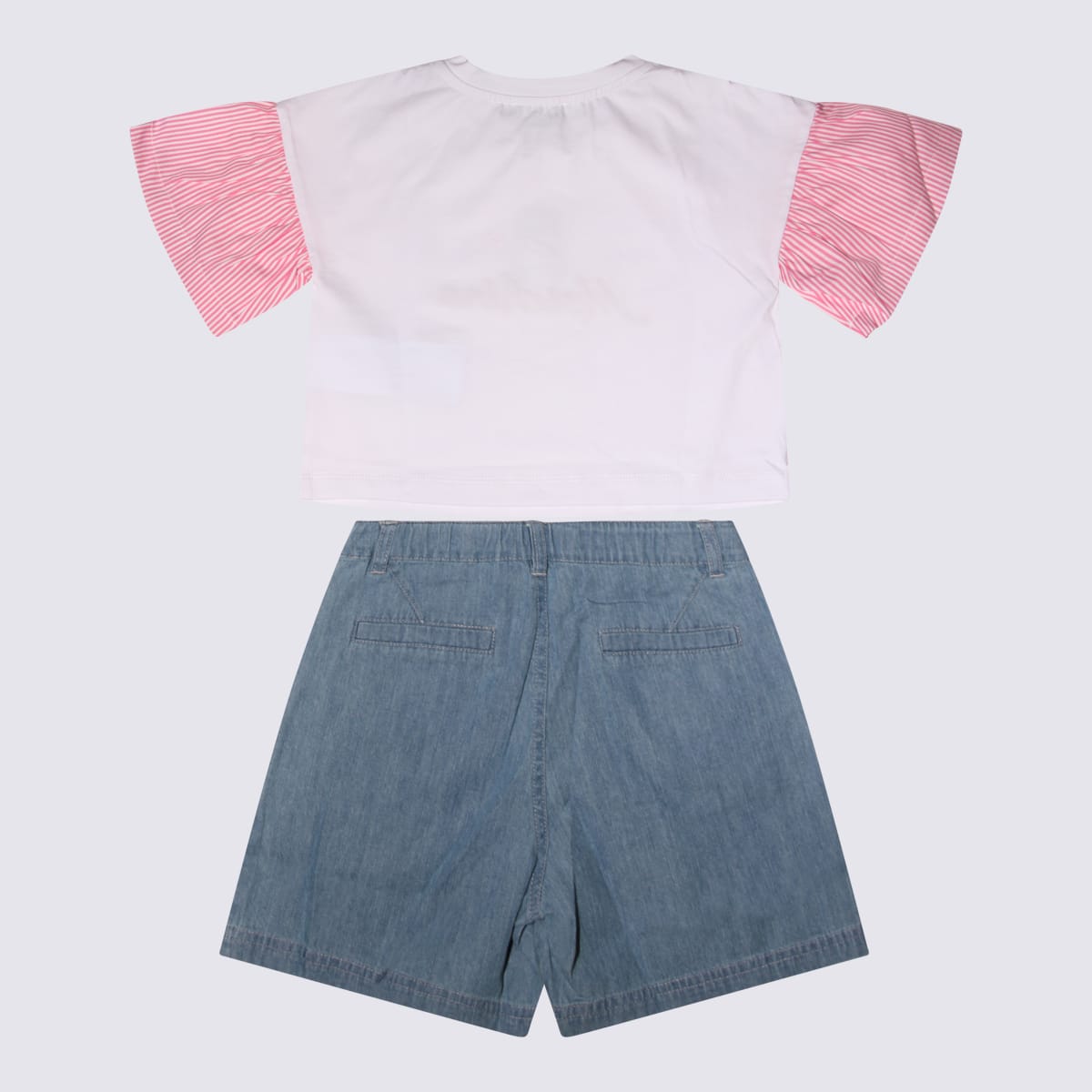 Moschino Kids' Azure Bleach Cotton Jumpsuit