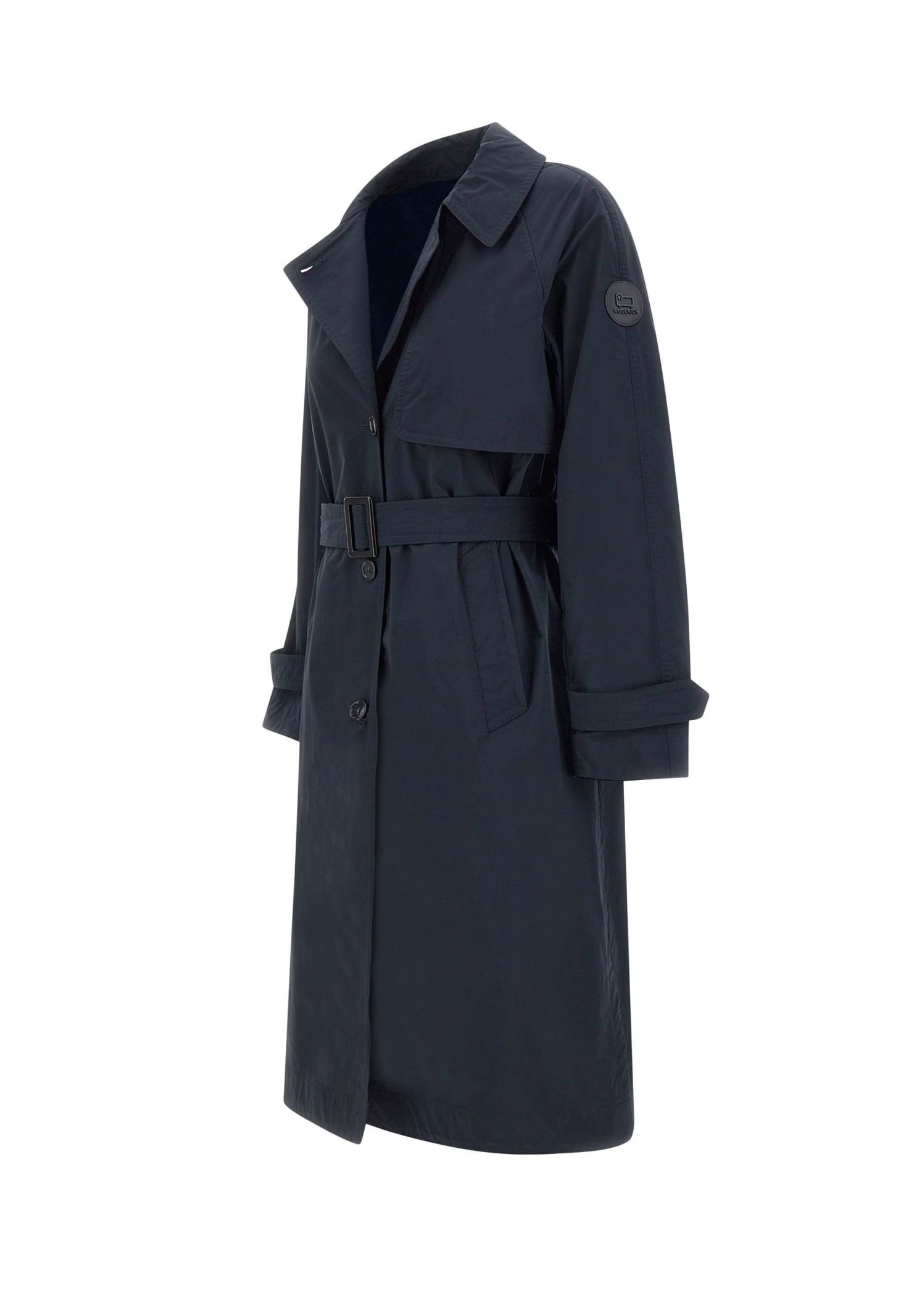 Woolrich Summer Trench Coat In Blue